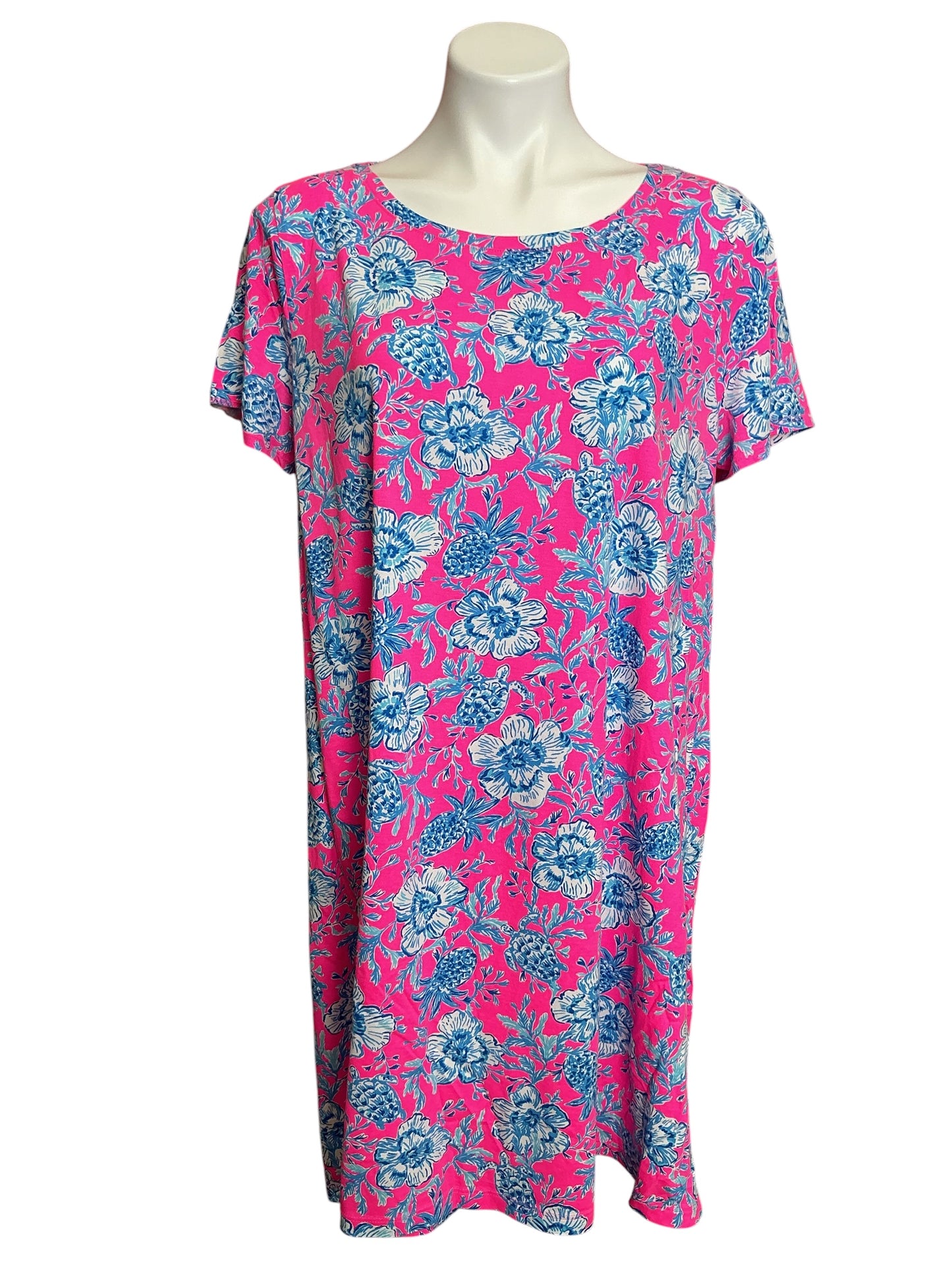 Lilly Pulitzer Cody Short Sleeve Dress Wave N Sea - Size XL