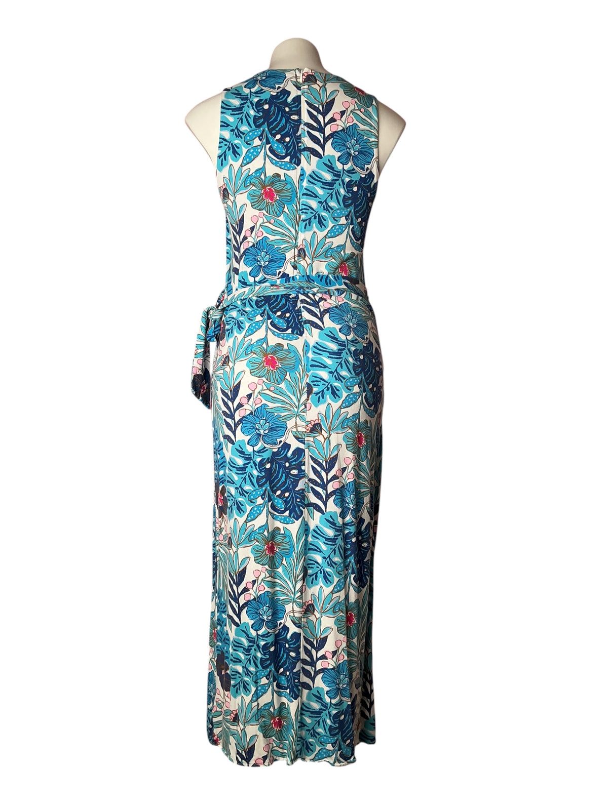Lilly Pulitzer Estela Midi Dress Breezy Aqua Best Fronds Forever Blue - Size S