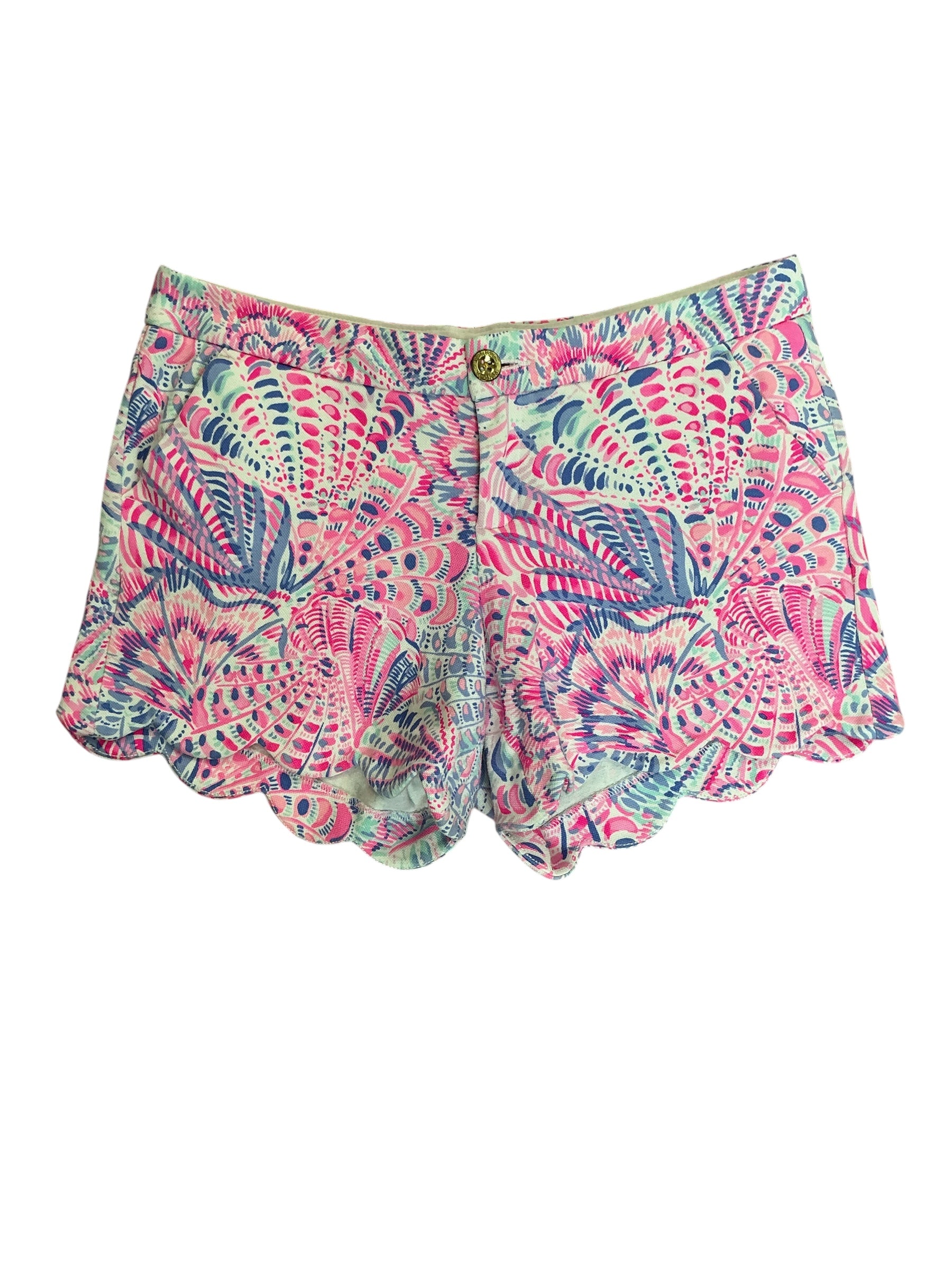 Lilly Pulitzer Buttercup Scalloped Shorts Roar Of The Seas - Size 10