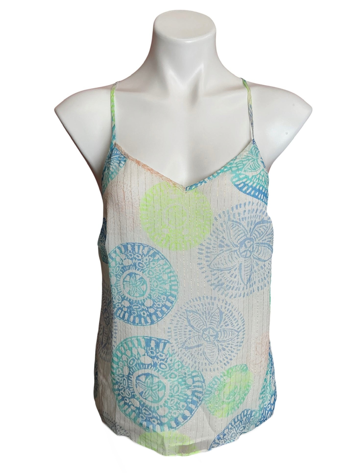 Lilly Pulitzer Dusk Silk Tank Top Dune Our Thing - Size S