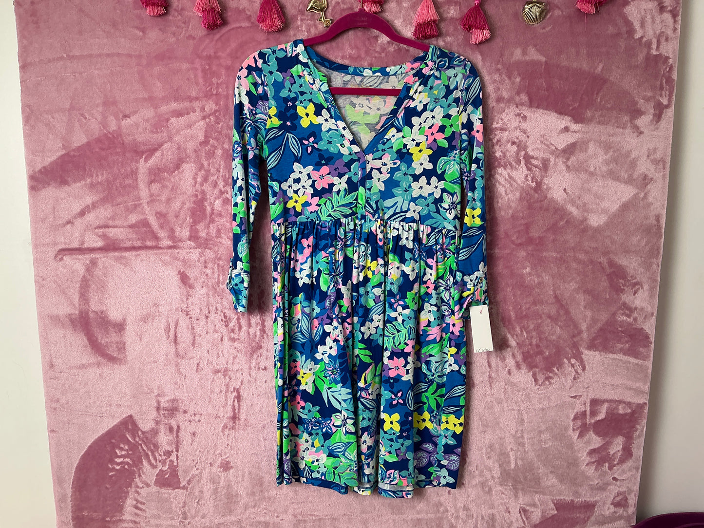 Lilly Pulitzer Loran Dress - Borealis Blue Social Sunset - Size XXS
