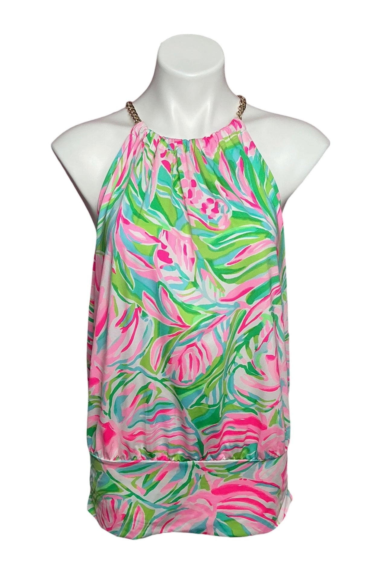 Lilly Pulitzer Bowen Halter Top Croc My World - Size L