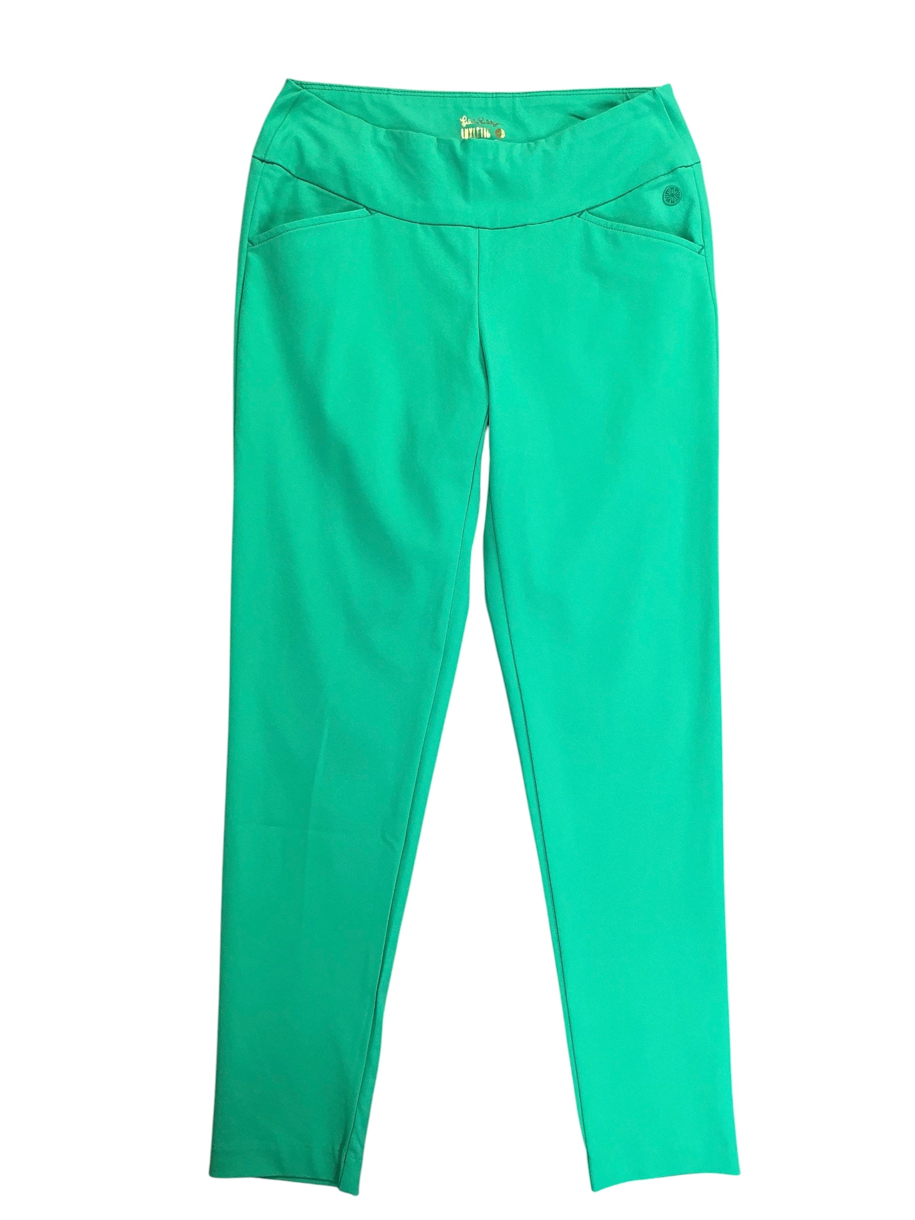 Lilly Pulitzer Luxletic Corso Pants Solid Fiddle Leaf Green - Size 4
