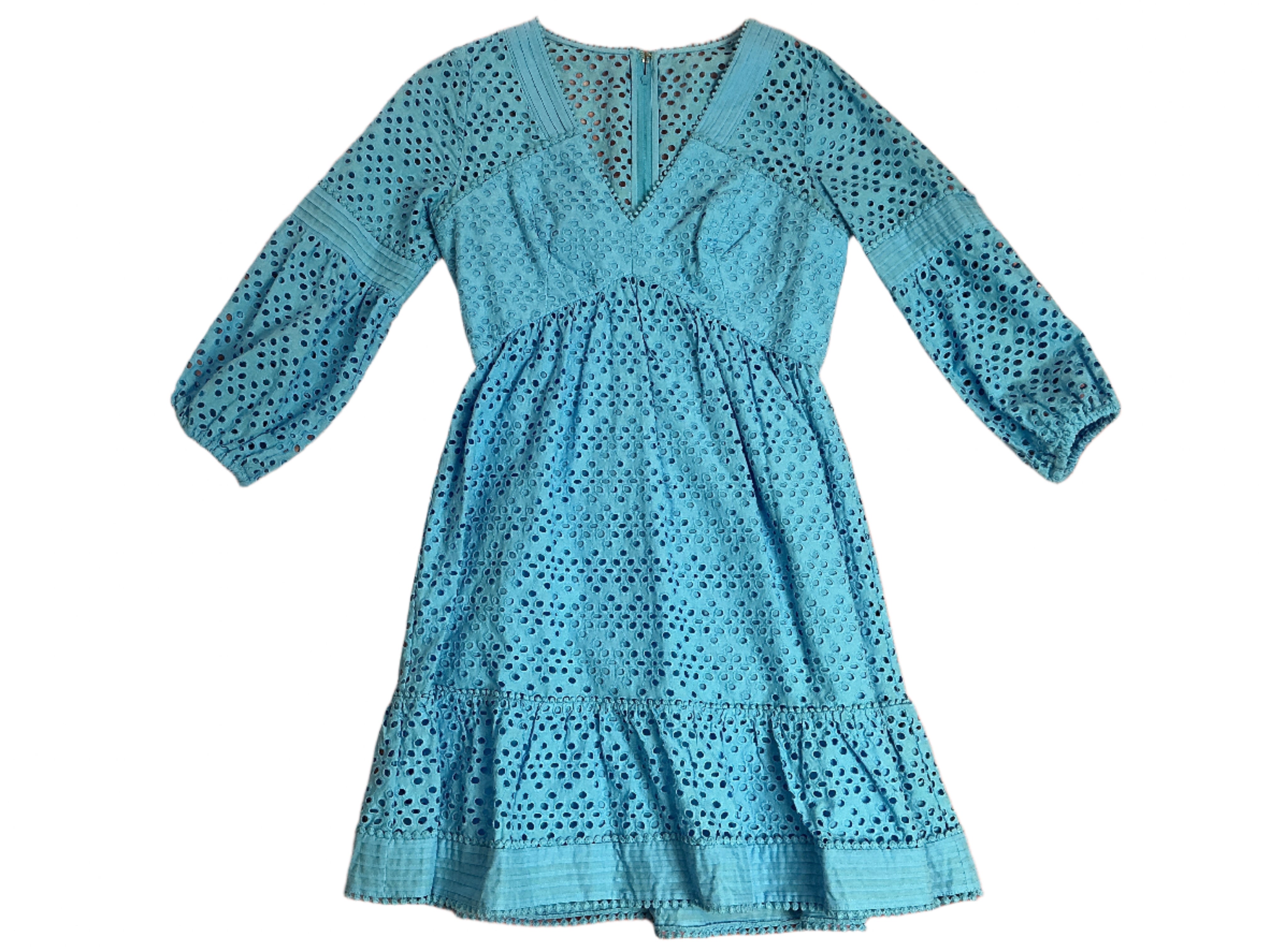 Lilly Pulitzer Lucinda Dress - Zanzibar Blue Tideline Eyelet - Size 2
