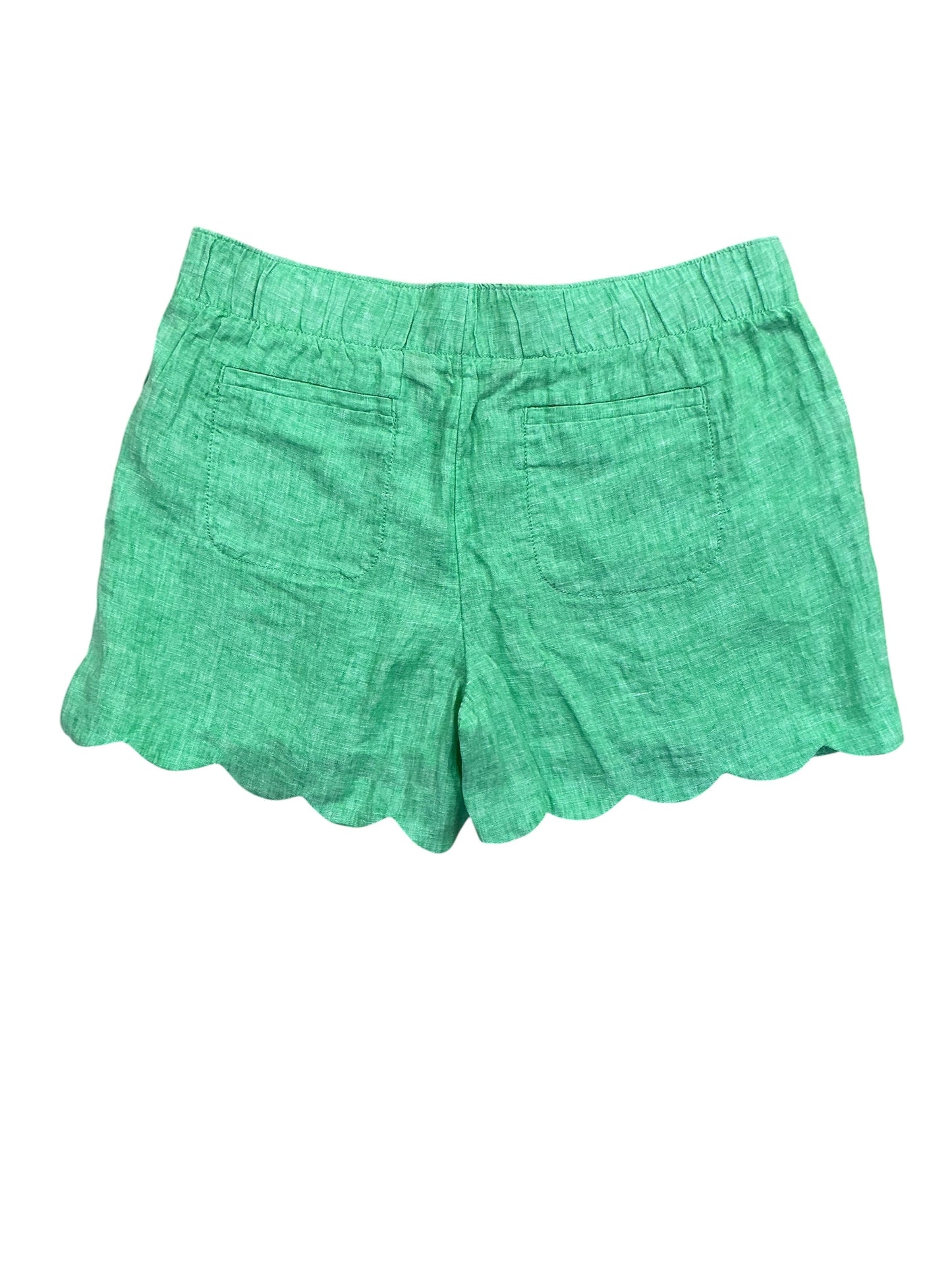 Lilly Pulitzer Brea Linen Scallop Shorts Gecko Green - Size M
