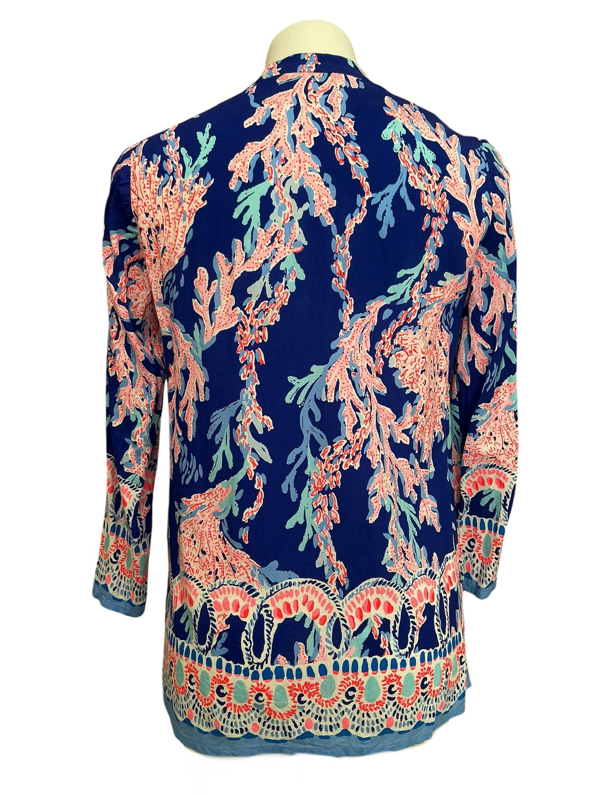 Lilly Pulitzer Luna Bay Tunic Borealis Blue Swim On Over - Size XS