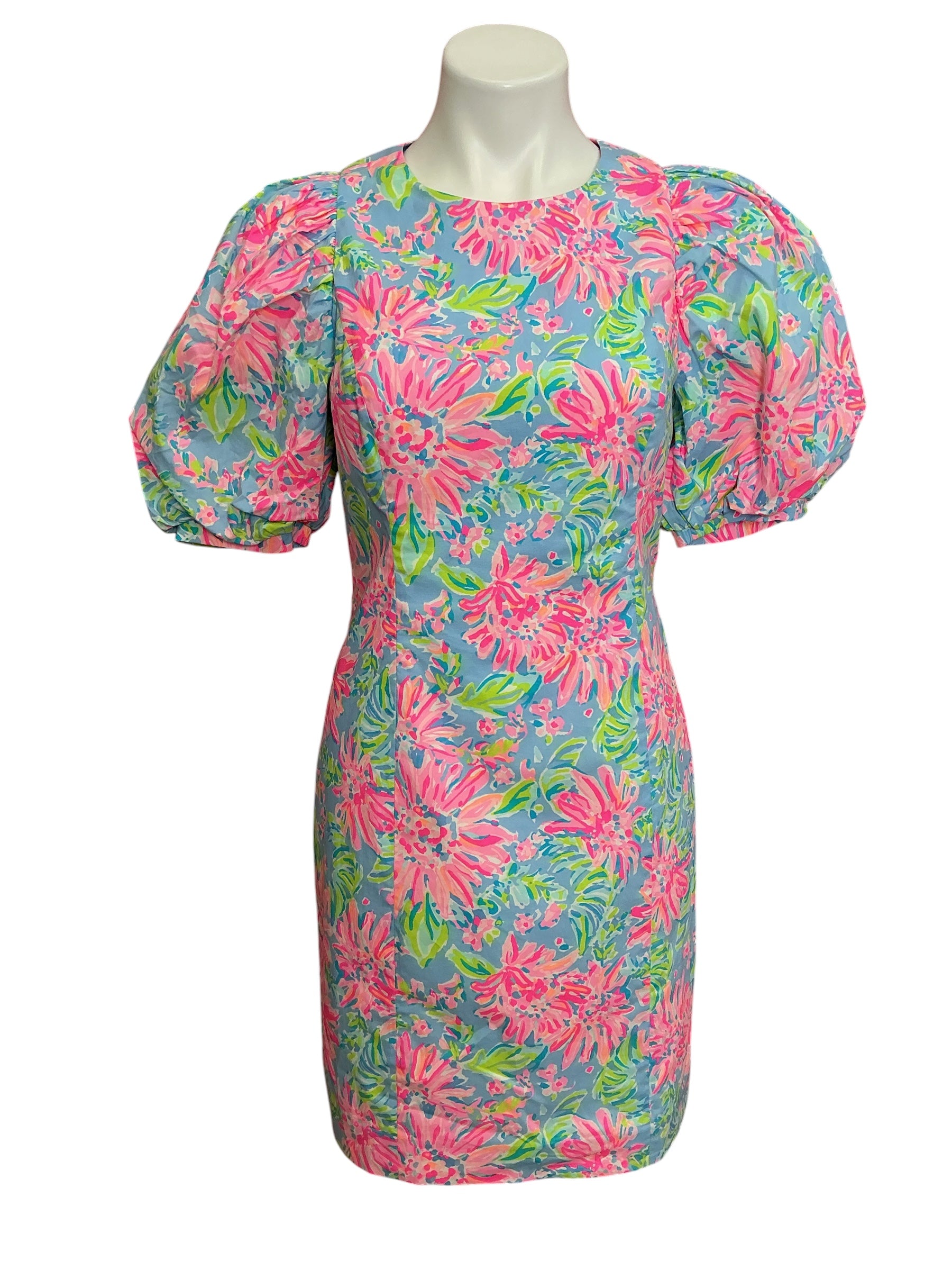 Lilly Pulitzer Roni Stretch Shift Dress Blue Peri Sunrise Bay - Size 4
