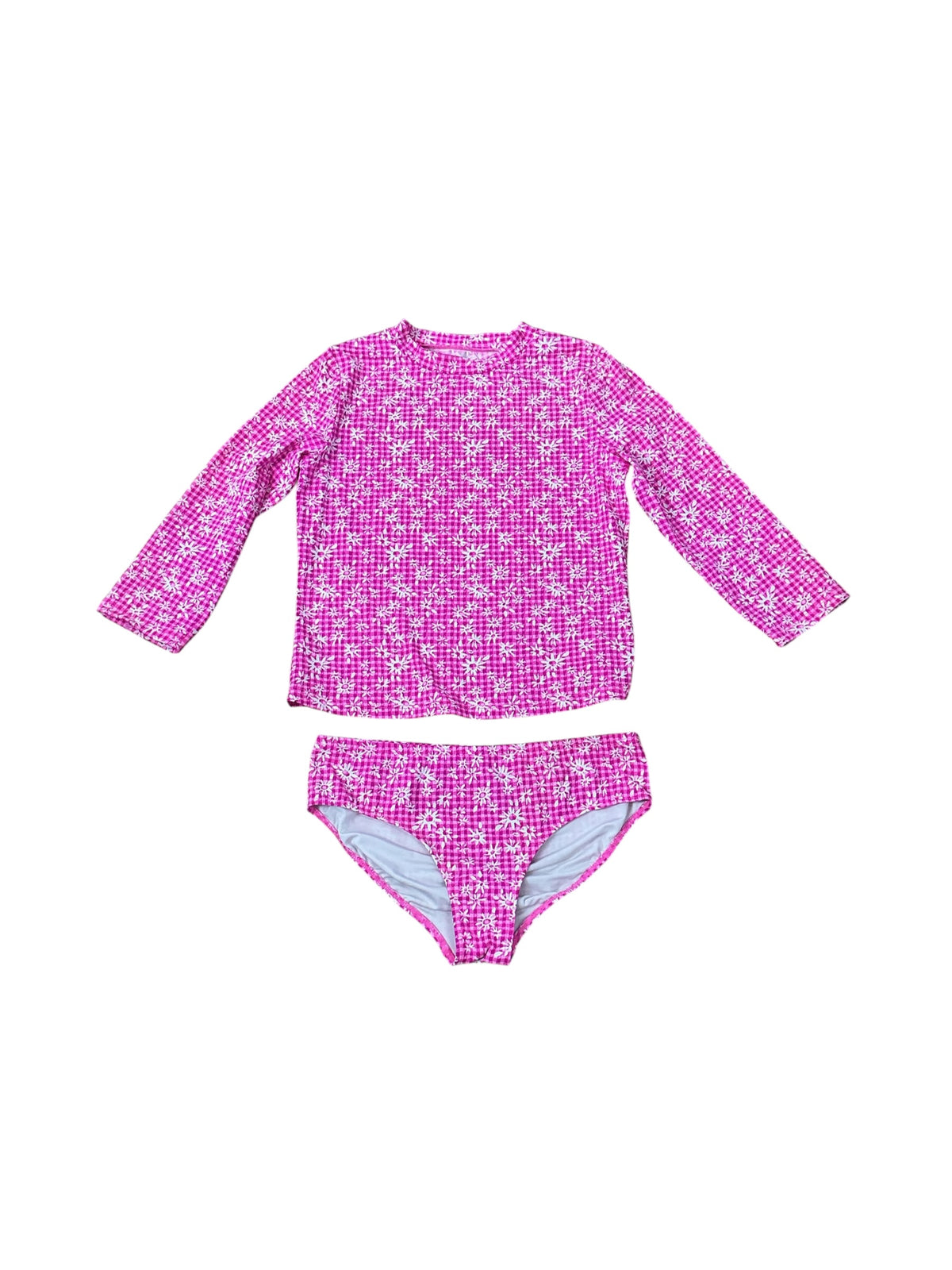 Lilly Pulitzer Girls' Bobby Rashguard Set Aura Pink Check You Out - Size 12