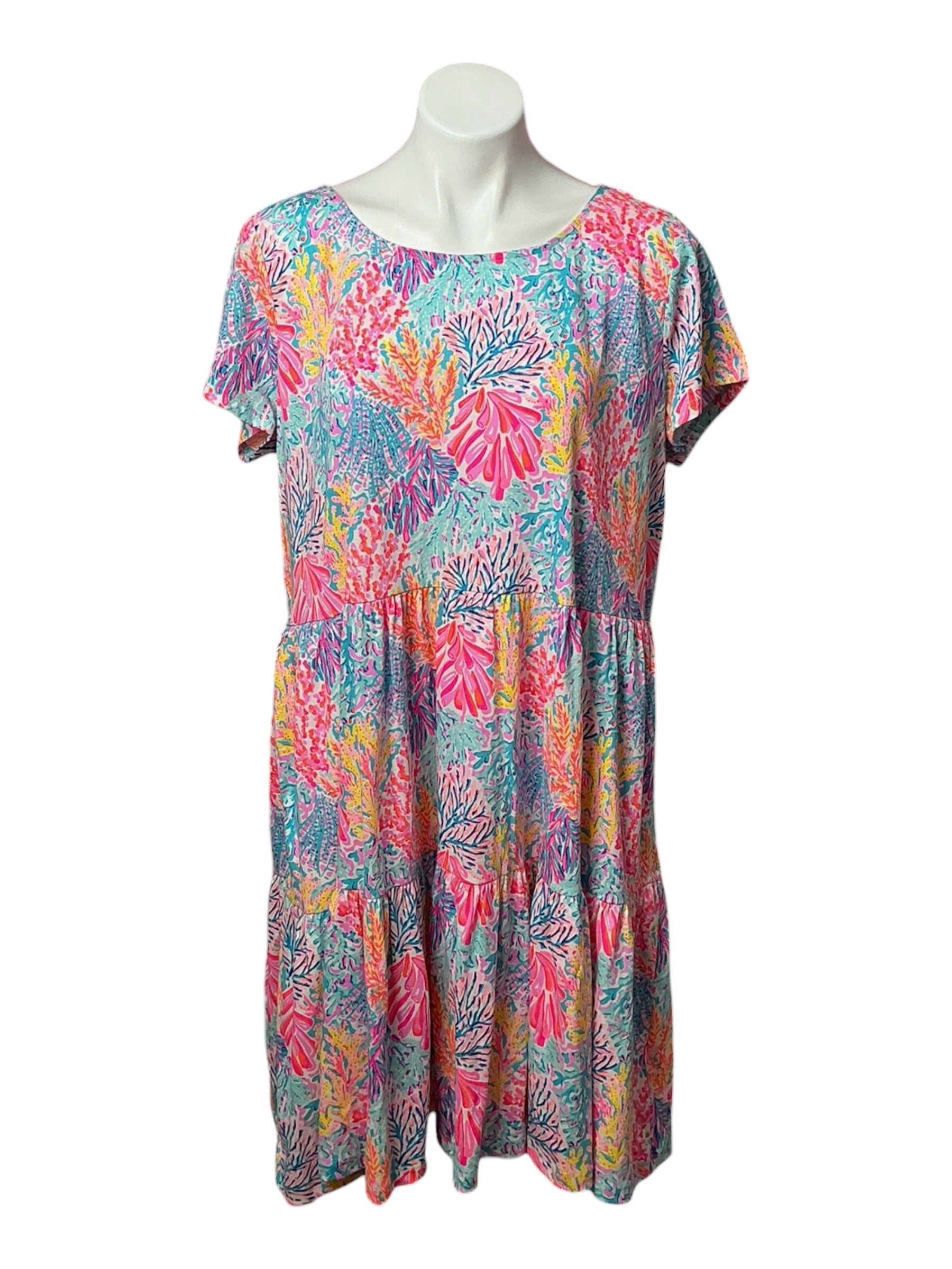 Lilly Pulitzer NWT Geanna Short Sleeve Dress Multi SplashDance - Size XXL