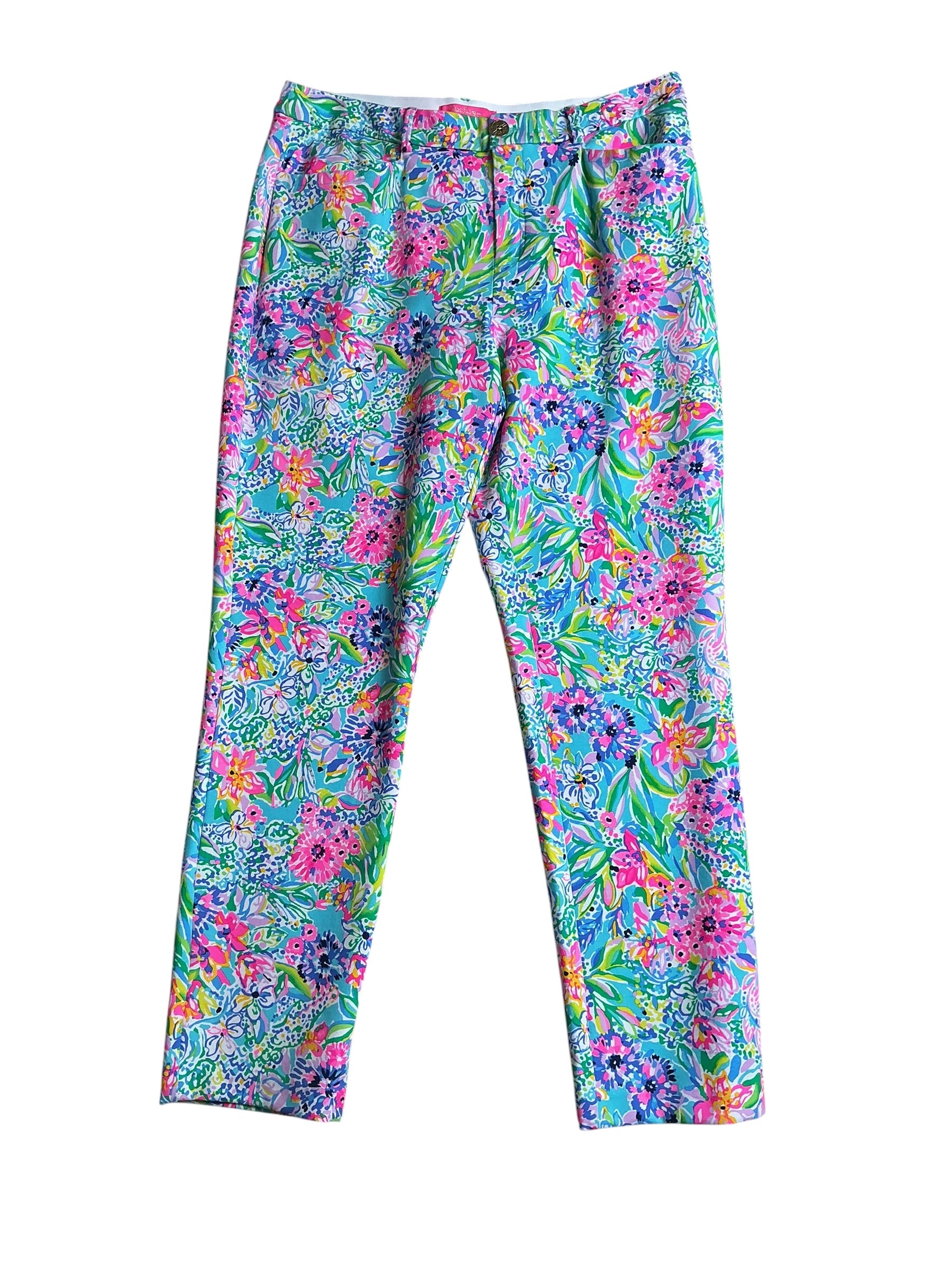 Lilly Pulitzer NWT Kelly Knit Pant - Amalfi Blue Alligator Isle - Size 16