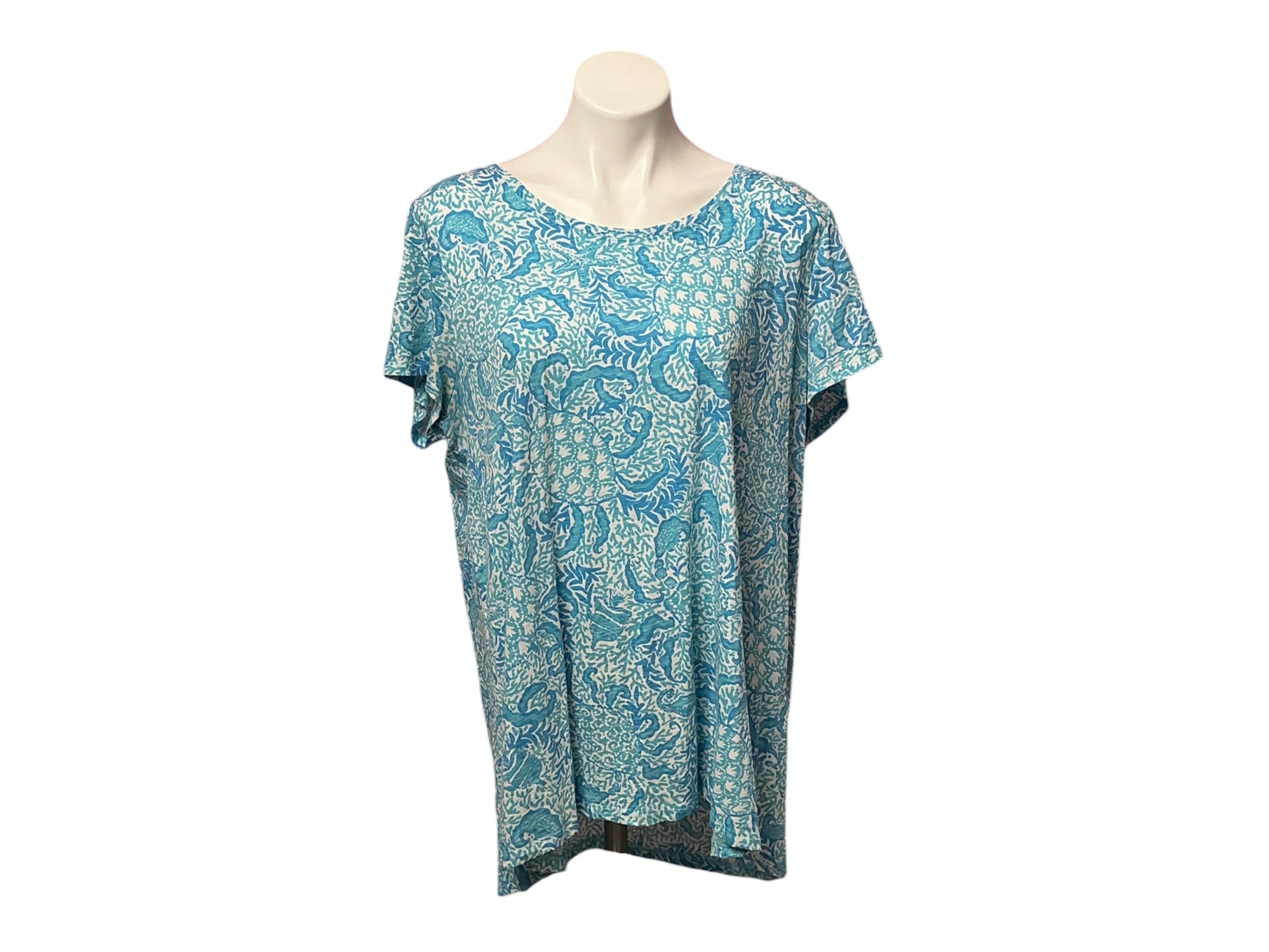 Lilly Pulitzer Etta Scoop Neck Top Goombay Grooves - Size XXL