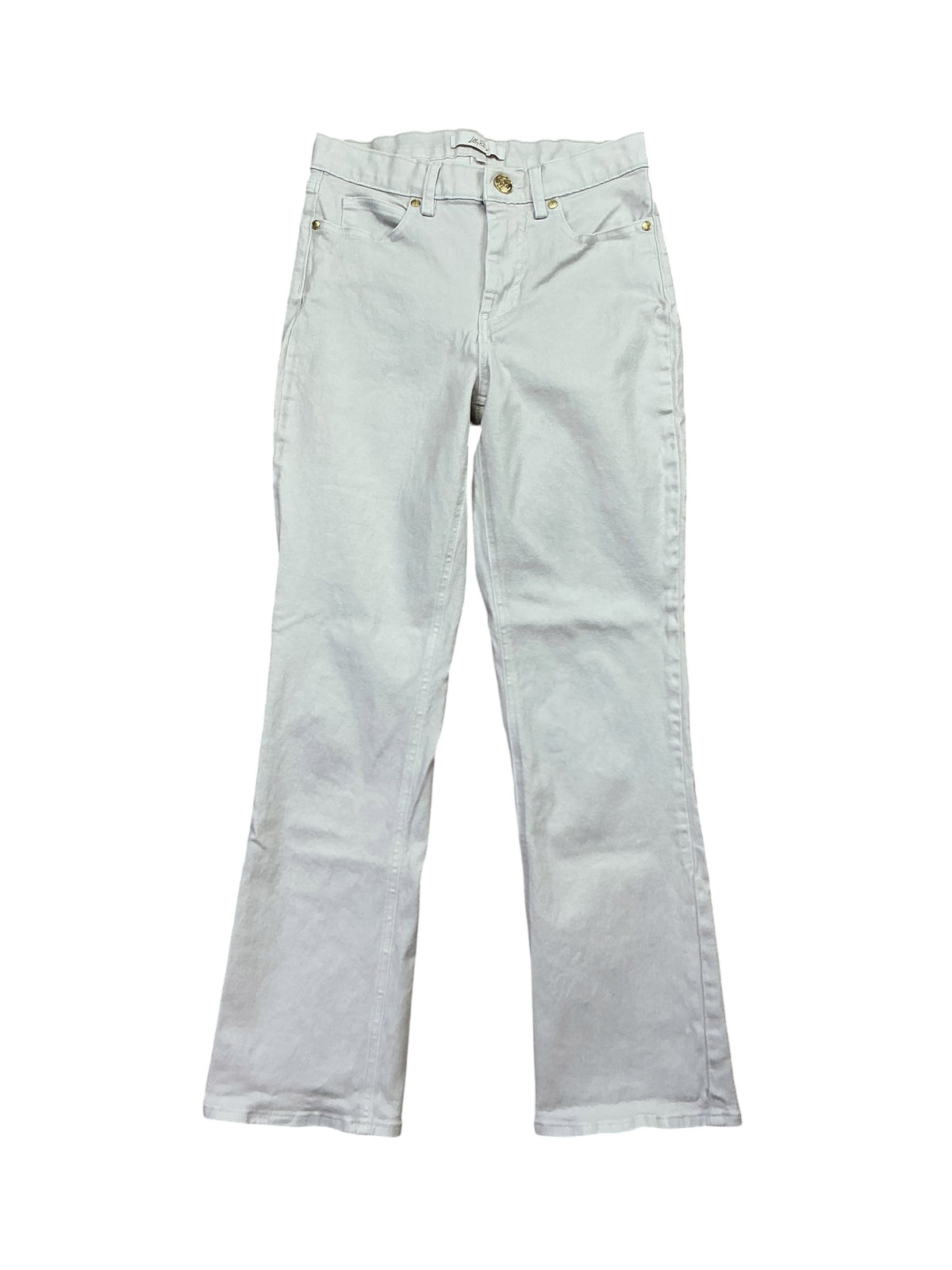 Lilly Pulitzer Liza Shimmer Crop Flare Pants Coconut Metallic - Size 0