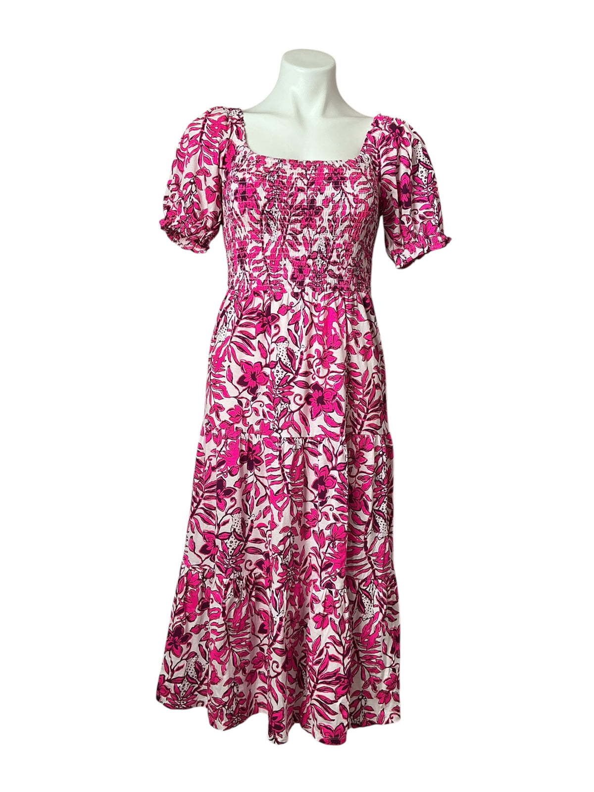 Lilly Pulitzer NWT Mini Jilly Sleeved Mid Dress Elderflower Blossom Lil Escape Plan - Size XL