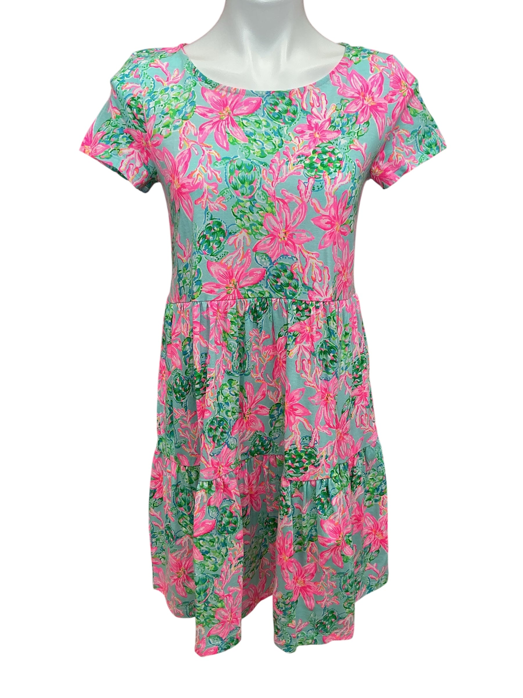 Lilly Pulitzer NWT Geanna Short-Sleeve Dress Surf Blue So Shellegant - Size S