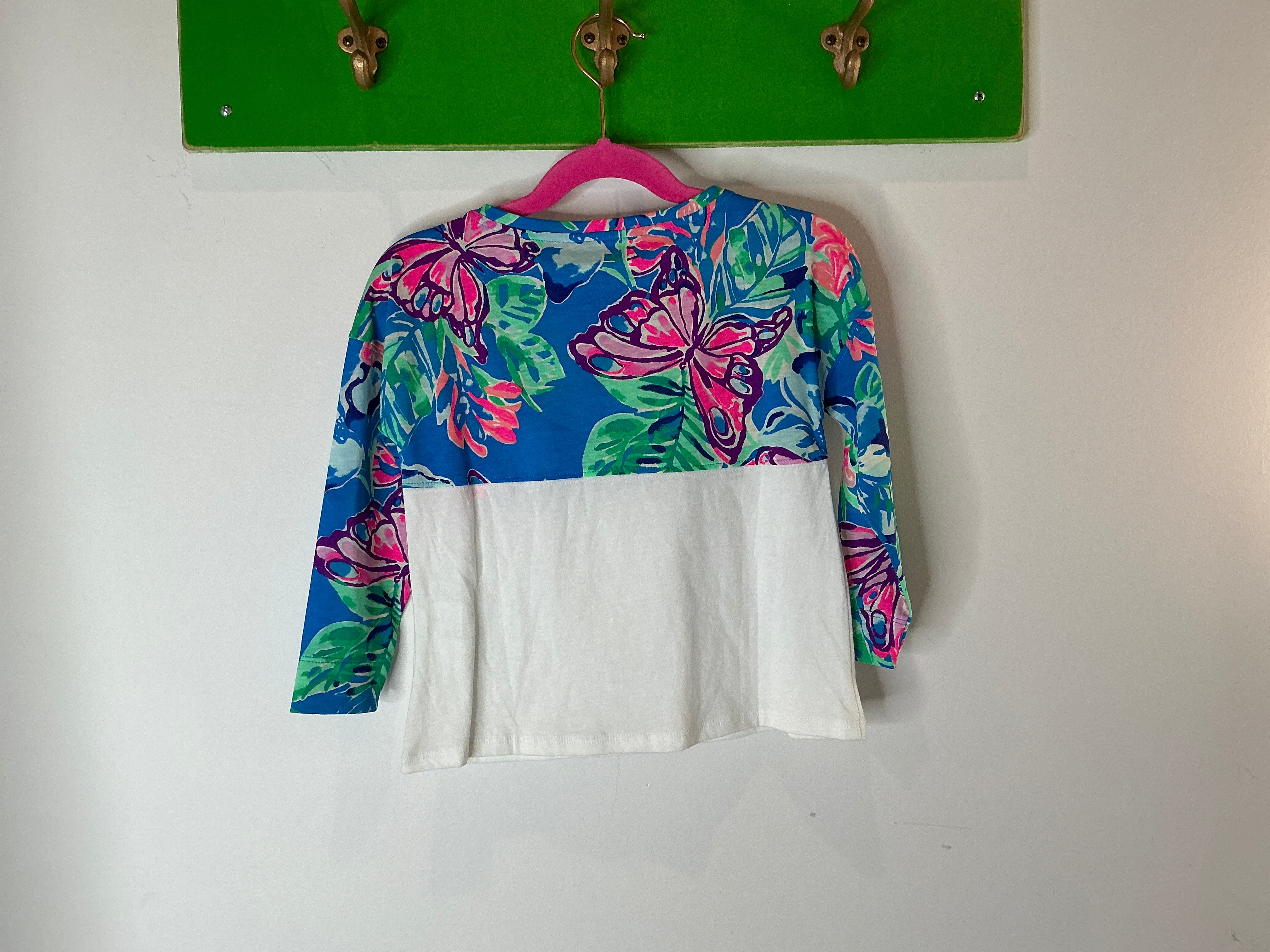 Lilly Pulitzer NWT Mini Finn Top Pundy Blue Isle Be Black - Size XS