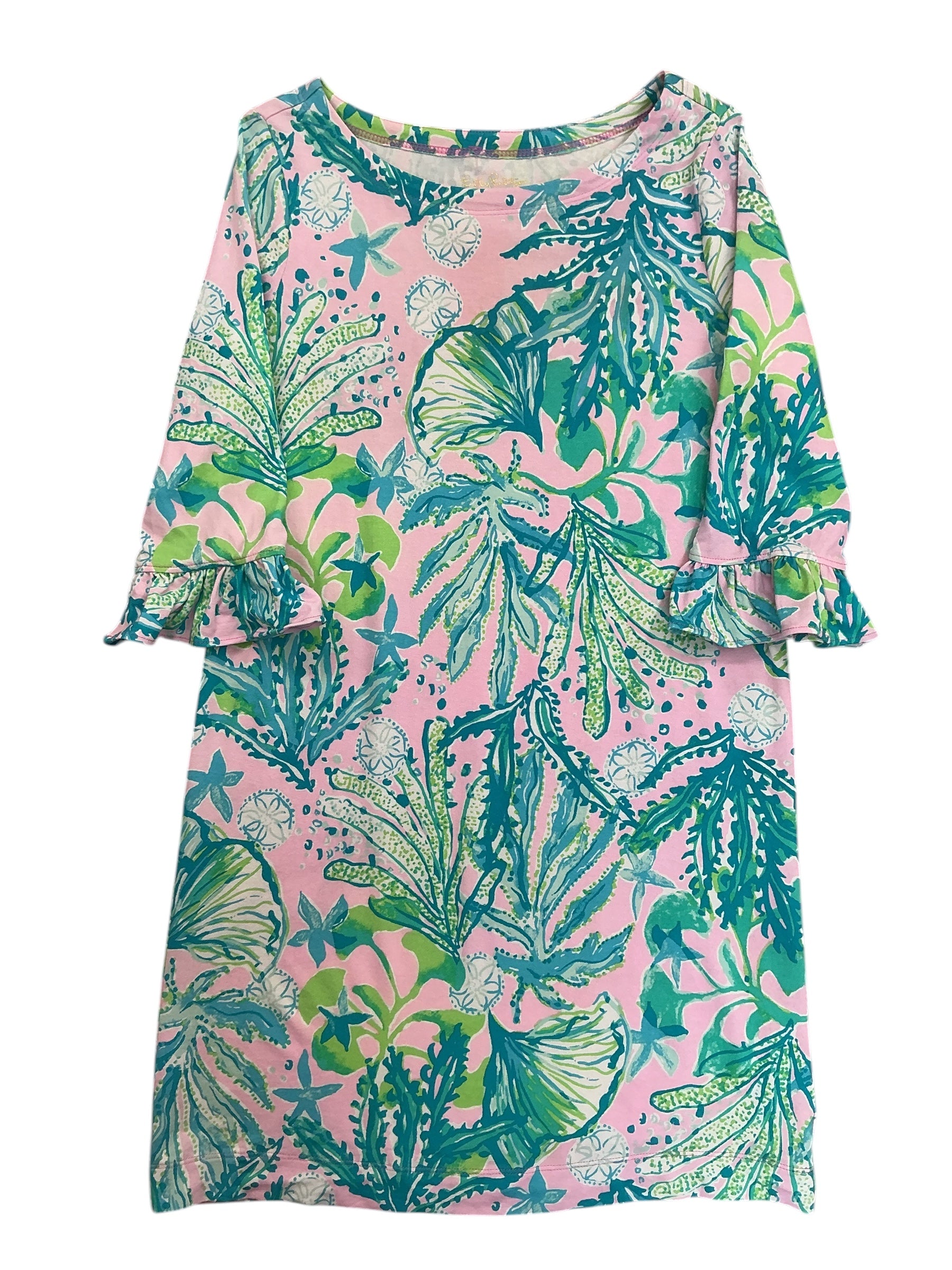 Lilly Pulitzer Girls Kids Mini Sophie Ruffle Dress Party Thyme - Size L 8-10
