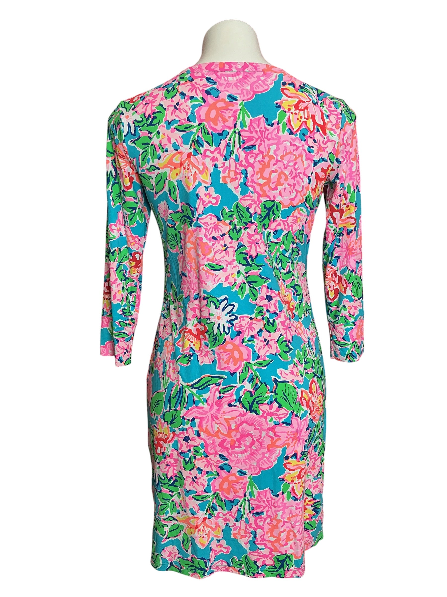 Lilly Pulitzer Nadine ChillyLilly Dress Multi Rose To The Occasion Engineered - Size S
