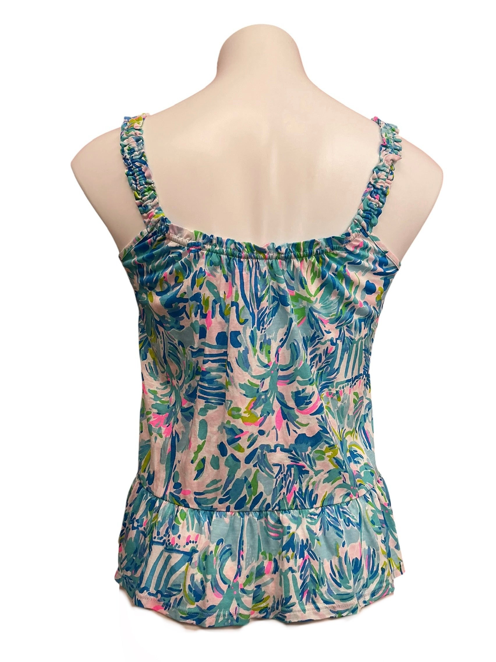 Lilly Pulitzer Loro Knit Top Blue Ibiza Cabana Cocktail - Size XXS