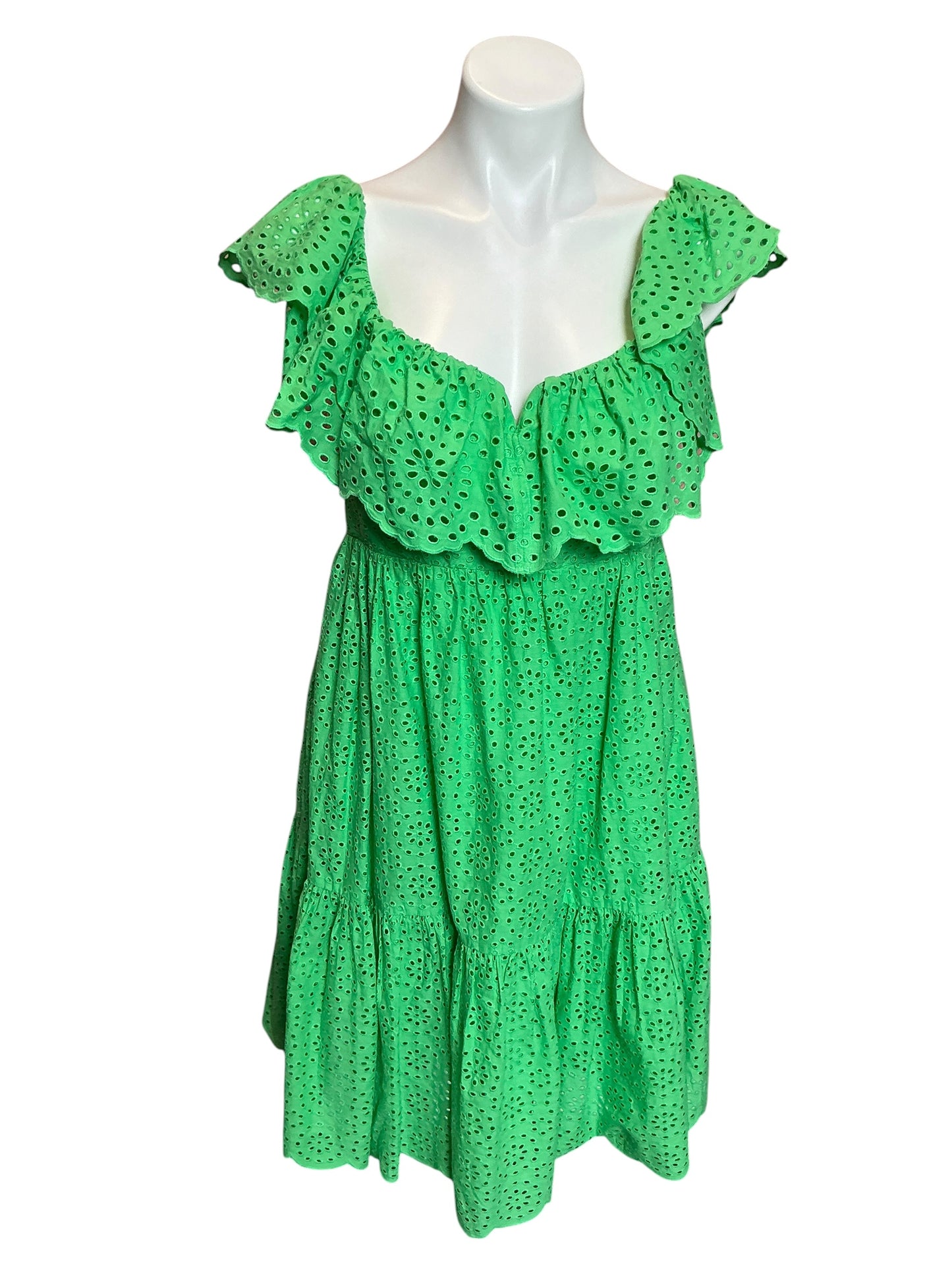Lilly Pulitzer Asteria Eyelet Babydoll Dress Cabana Green Daisy Dreams Eyelet - Size 4