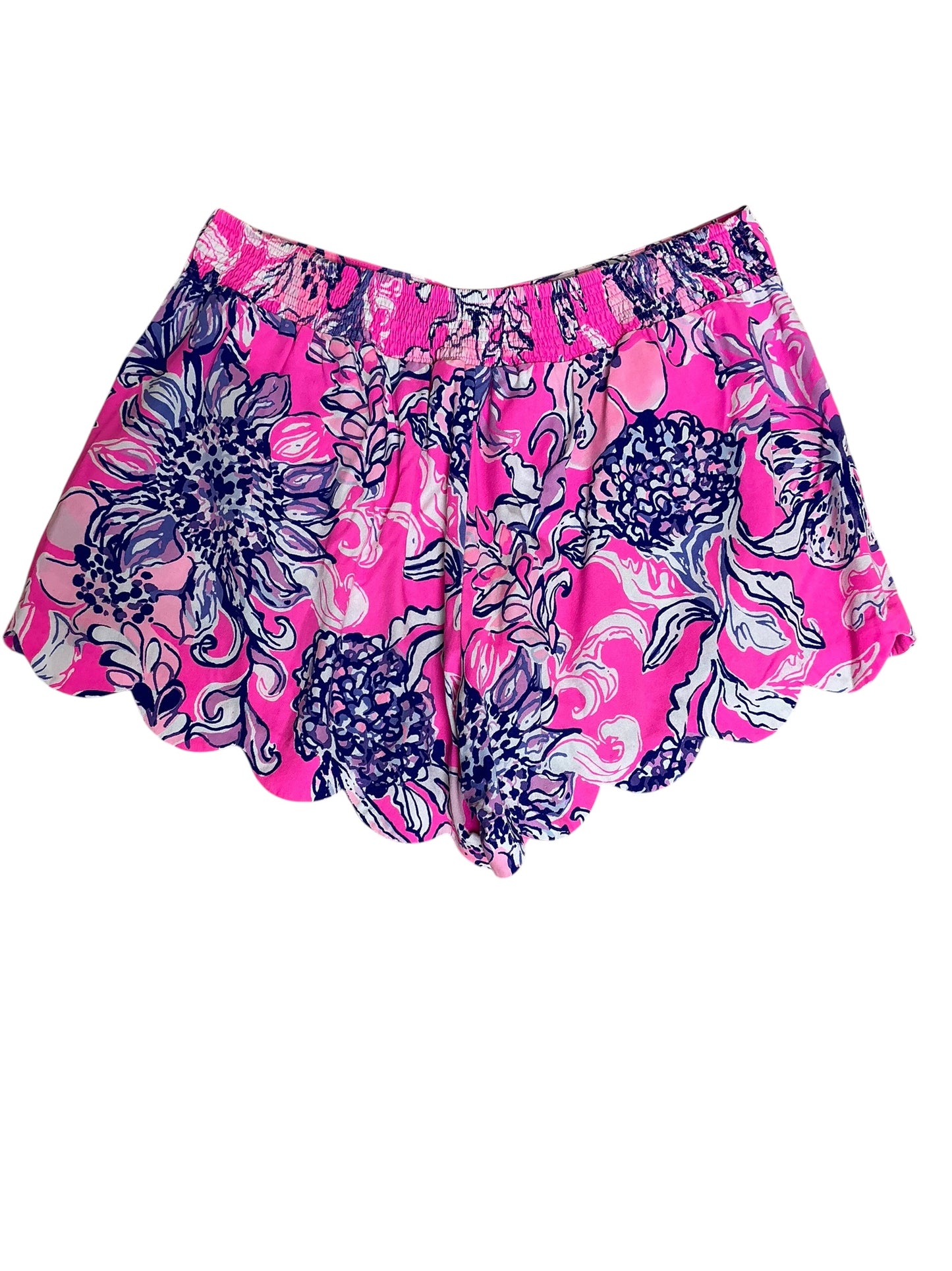 Lilly Pulitzer Dahlia Scalloped Shorts Pink Tropics Sundrenched - Size M