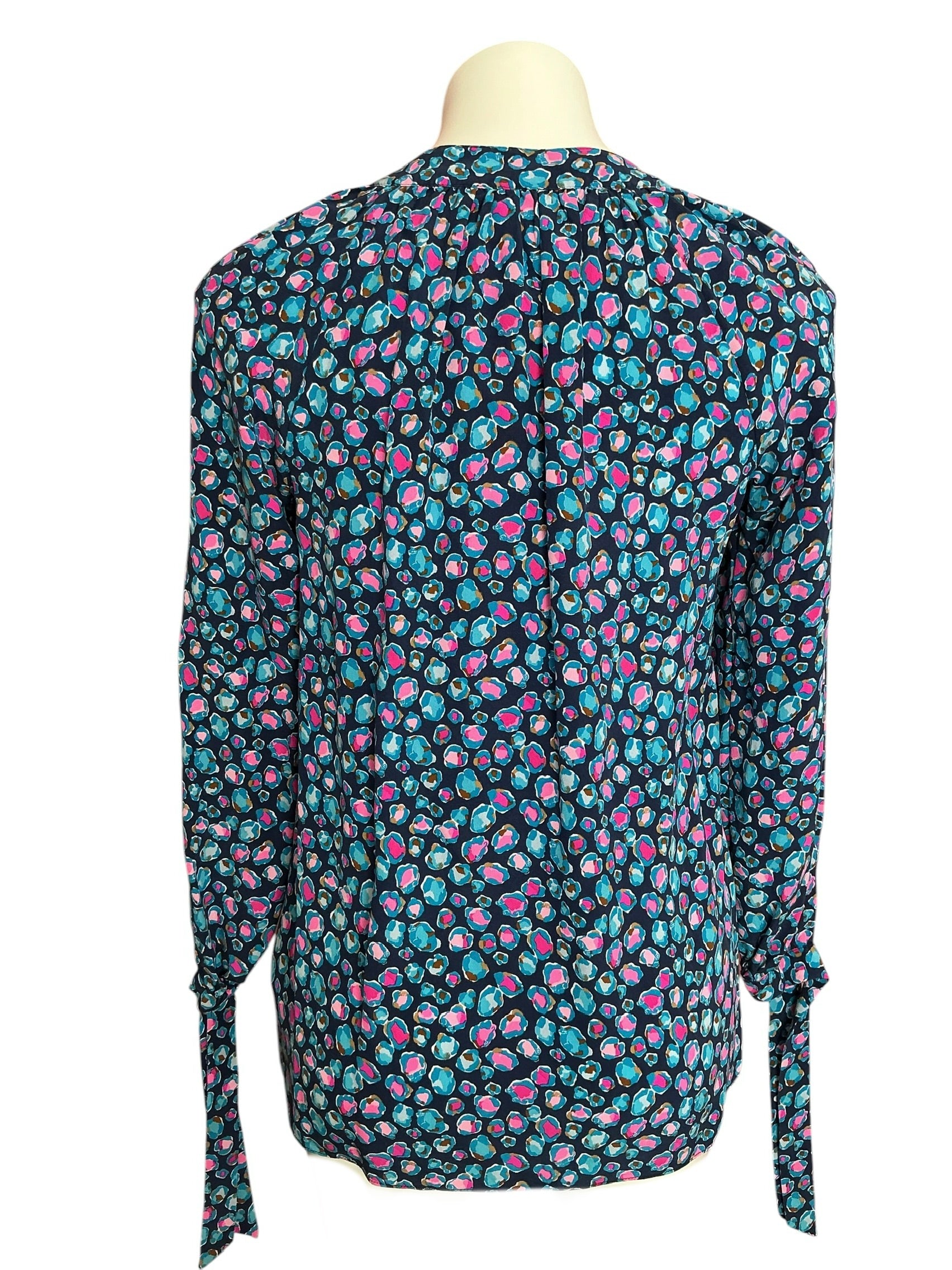 Lilly Pulitzer Esia Silk Top Low Tide Navy Spotted In The Wild - Size XS