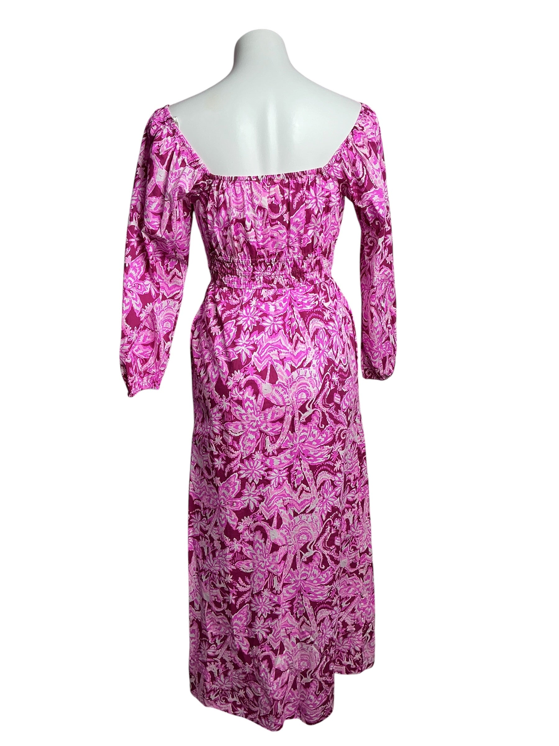 Lilly Pulitzer- Lakira Cotton Maxi Dress Mulberry Wild Ride Size XXS