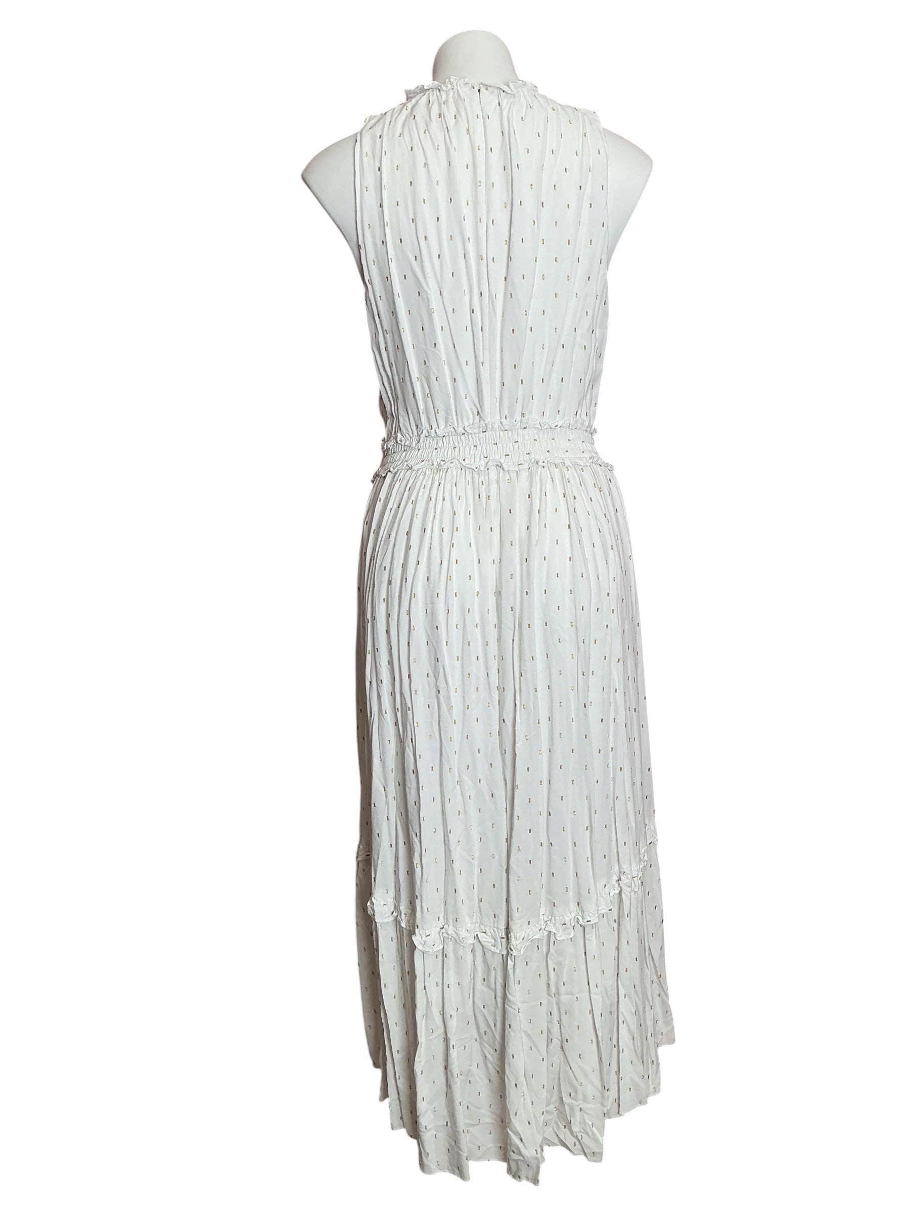 Lilly Pulitzer Chaya Tiered Midi Dress Resort White Metallic Clip - Size L