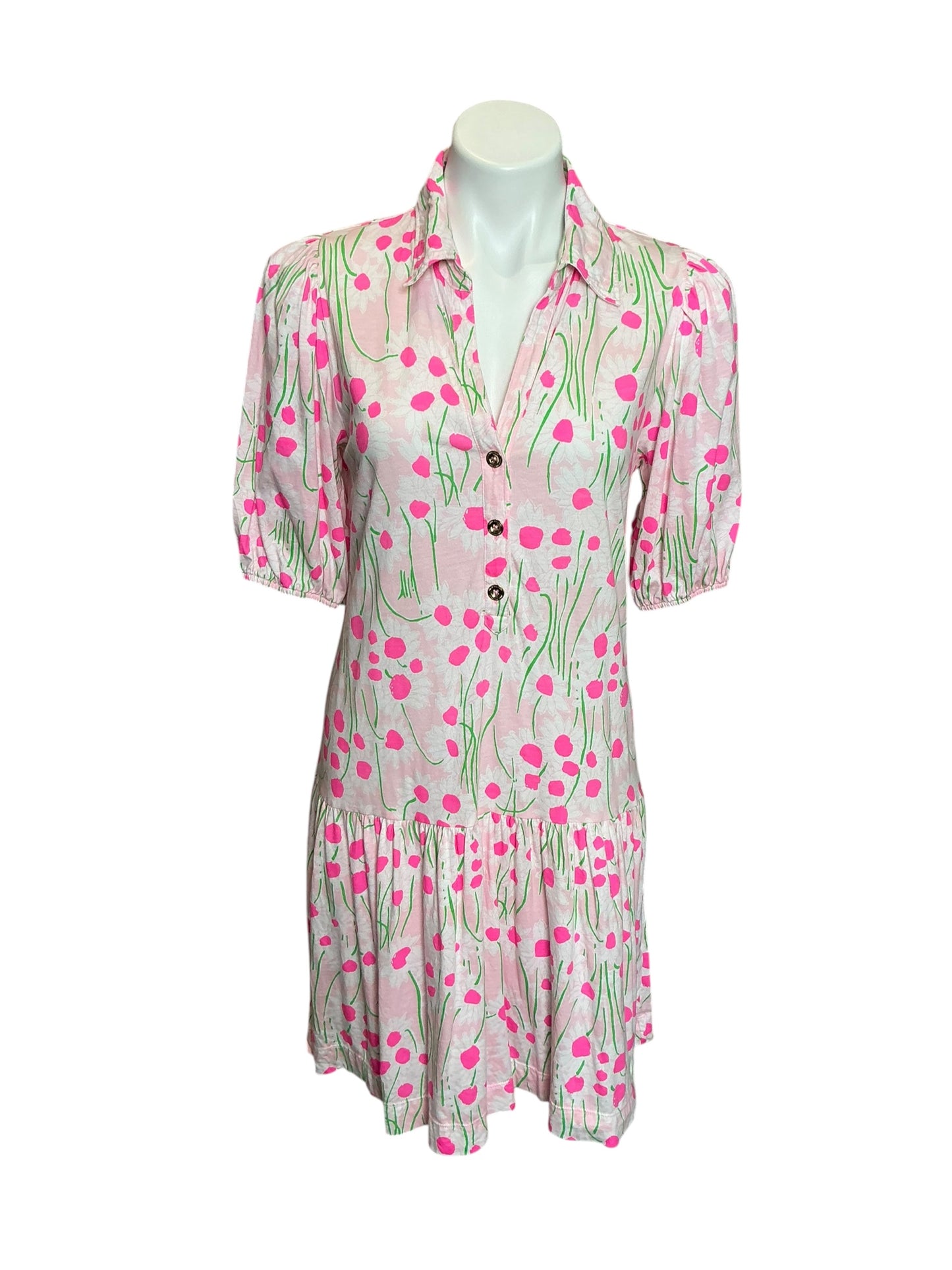 Lilly Pulitzer Bingley Dress Conch Shell Pink Sunny Daisies - Size S