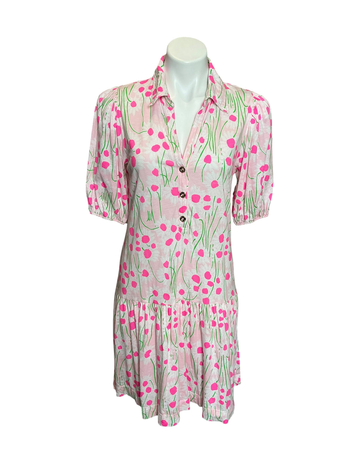 Lilly Pulitzer Bingley Dress Conch Shell Pink Sunny Daisies - Size S
