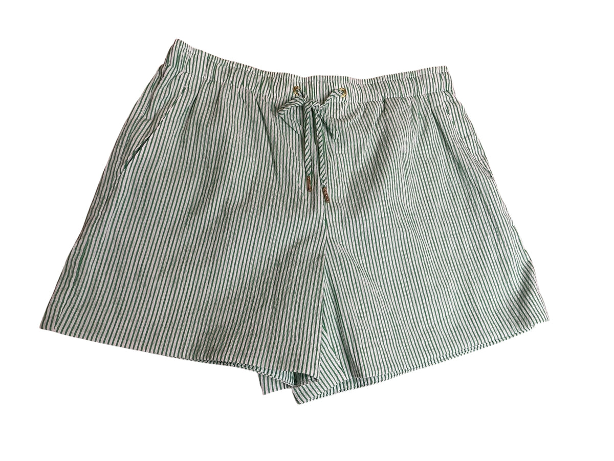 Lilly Pulitzer Striped Poplin Boxer Short Green Stripe - Size M