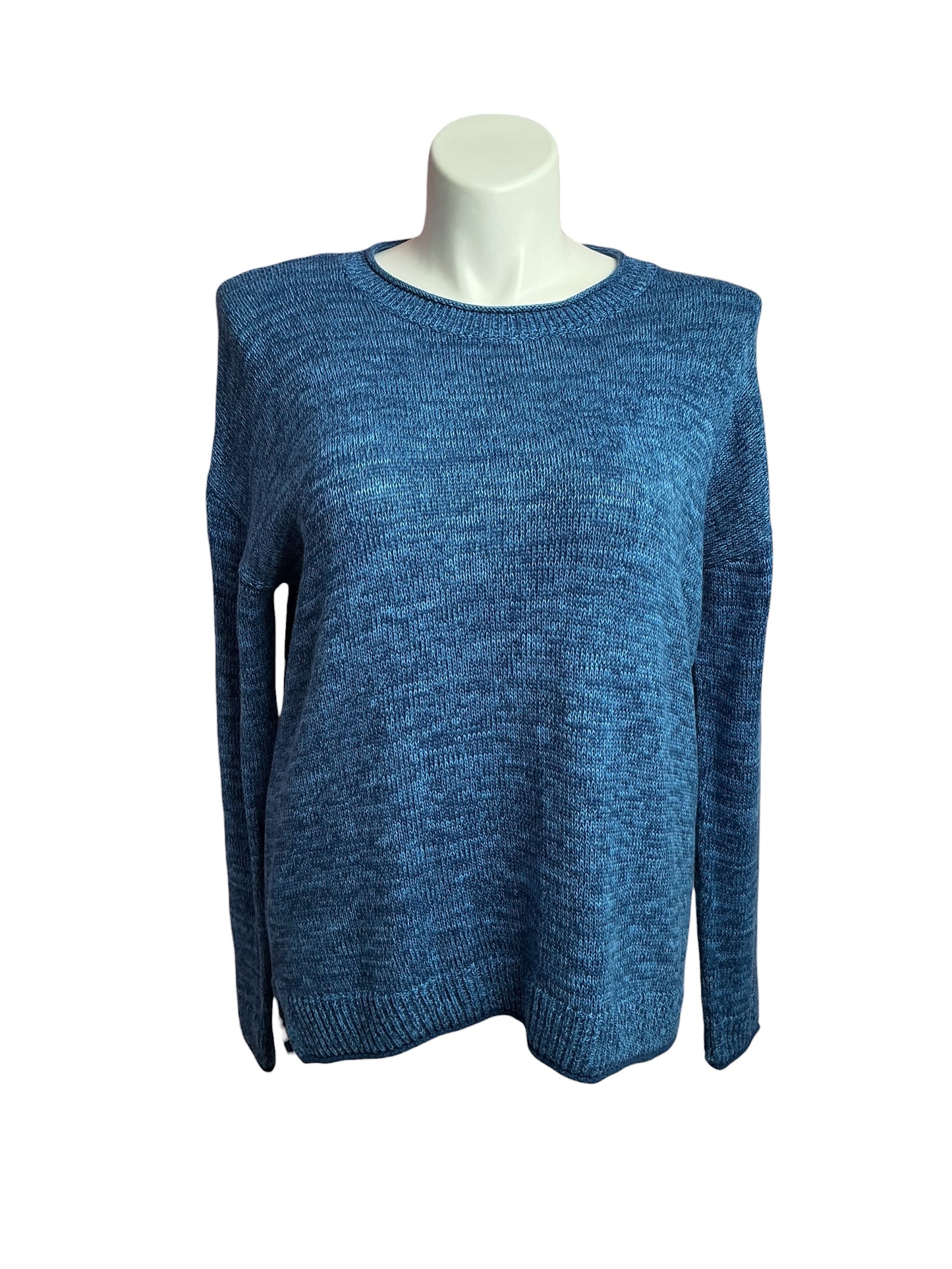 Lilly Pulitzer- Bayport Cotton Crew Sweater Aegean Navy Blue Marl Size XL