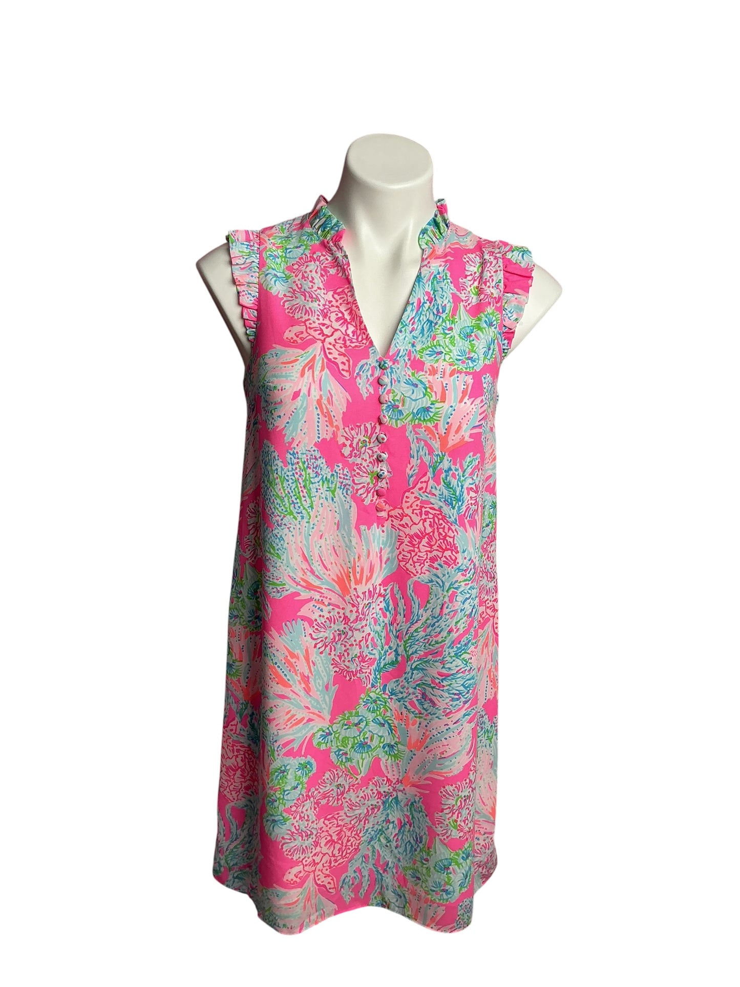 Lilly Pulitzer- Cally Soft Shift Dress Prosecco Pink Seaing Things Size 0
