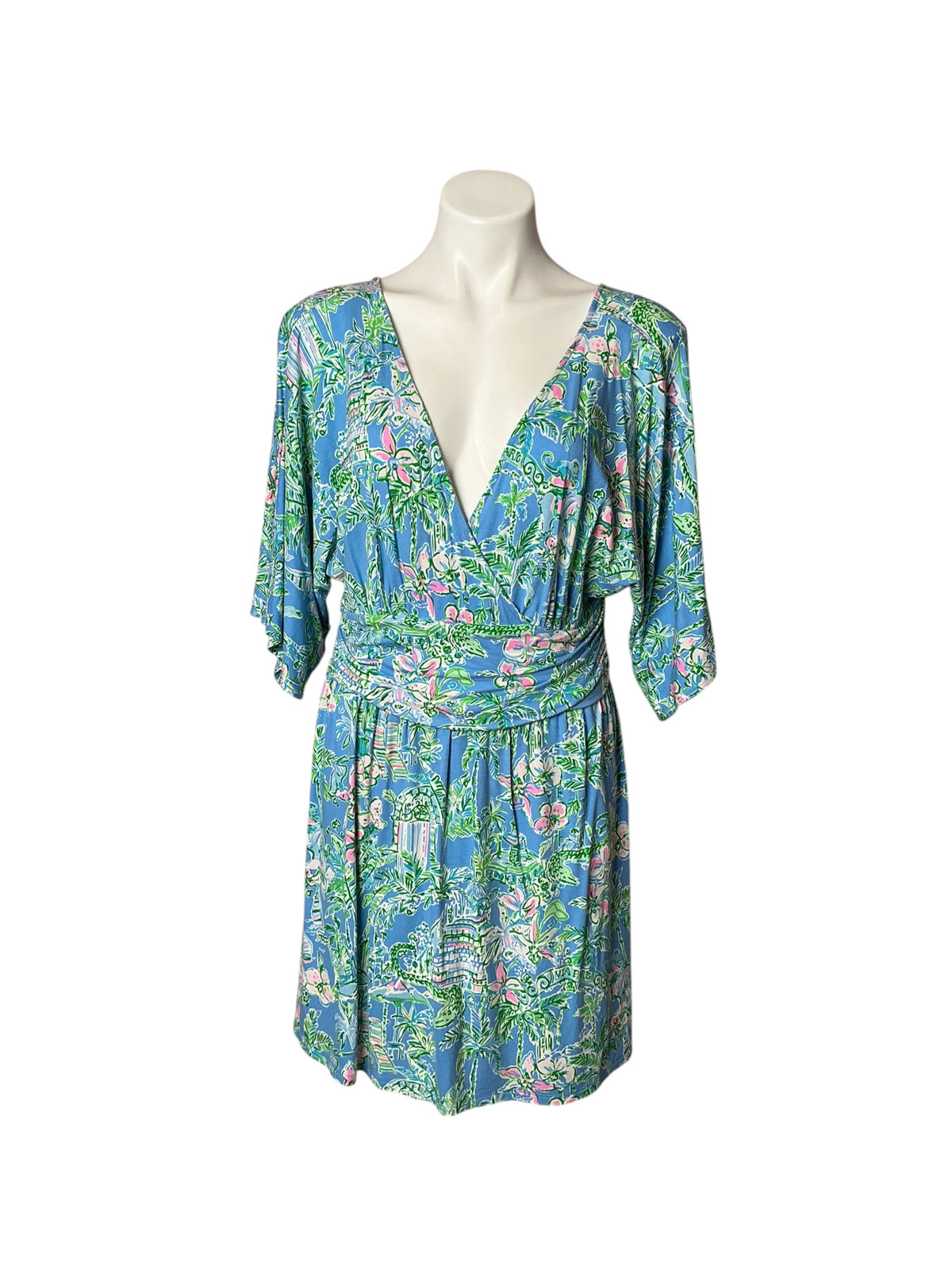 Lilly Pulitzer Parigi Skort Romper Boca Blue Beneath The Bougainvillea - Size L
