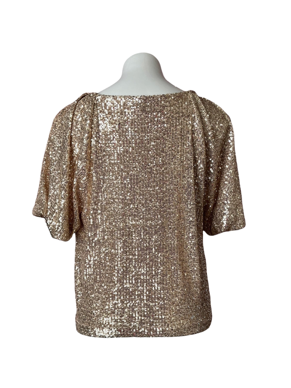 Lilly Pulitzer Cressida Knit Top Gold Metallic - Treasure Box Sequin - Size S