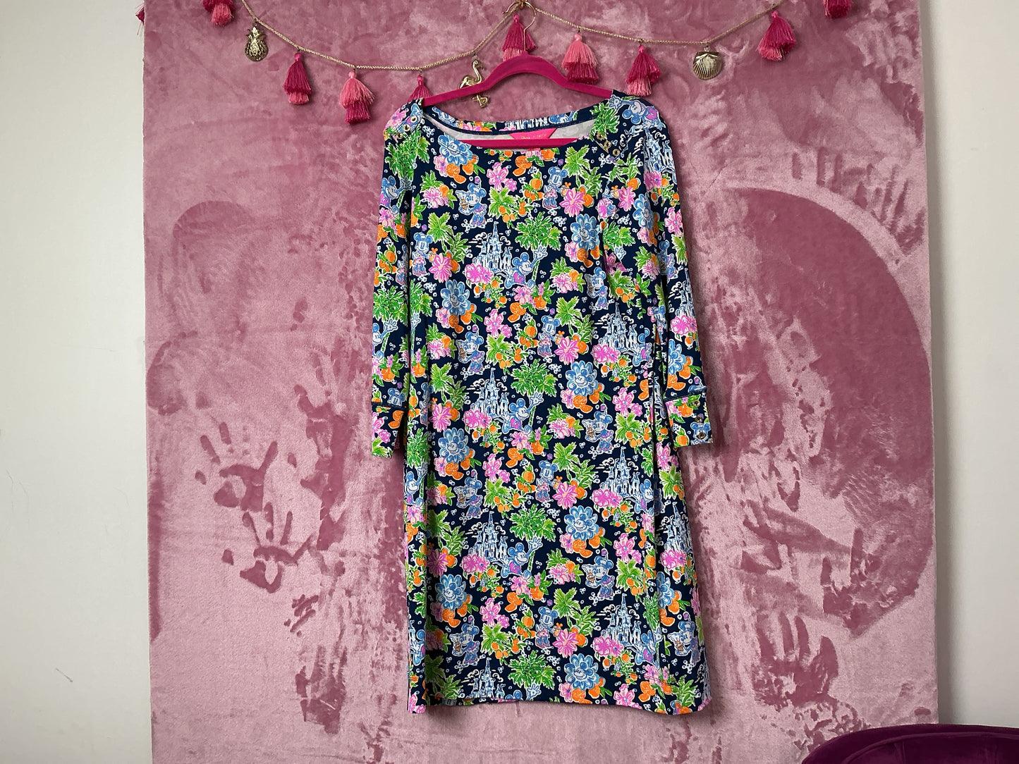 Lilly Pulitzer NWT Sophie Dress Aegean Navy Lilly Loves Disney - Size L