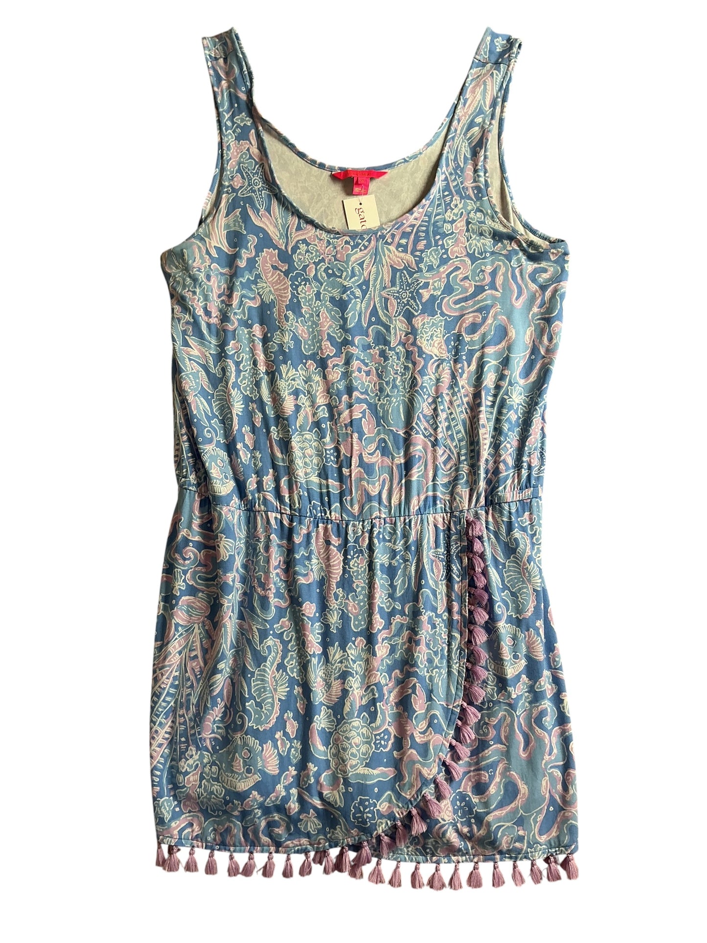 Lilly Pulitzer Jarrett Romper - Boca Blue Sea What I Sea - Size XL