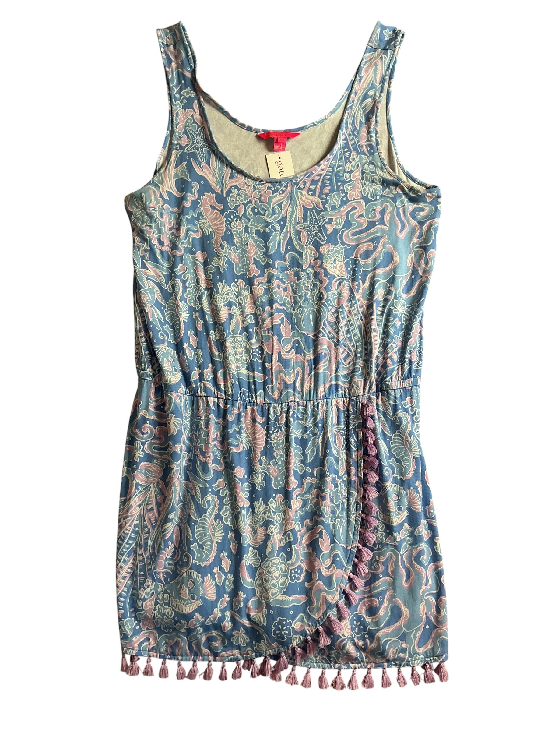 Lilly Pulitzer Jarrett Romper - Boca Blue Sea What I Sea - Size XL