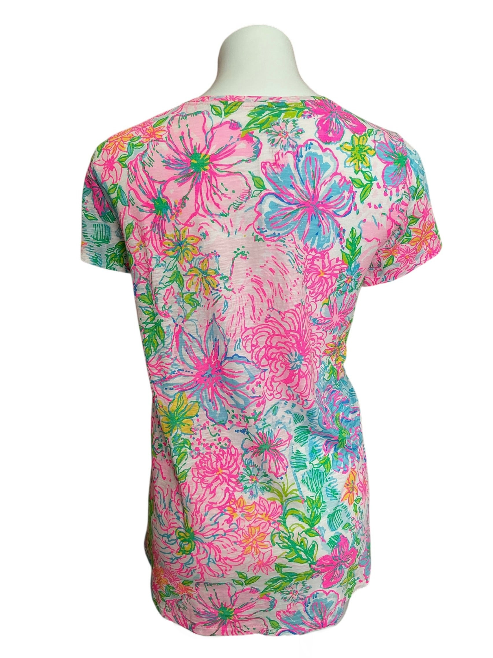 Lilly Pulitzer Etta V-Neck Top Paradise Found - Size XL