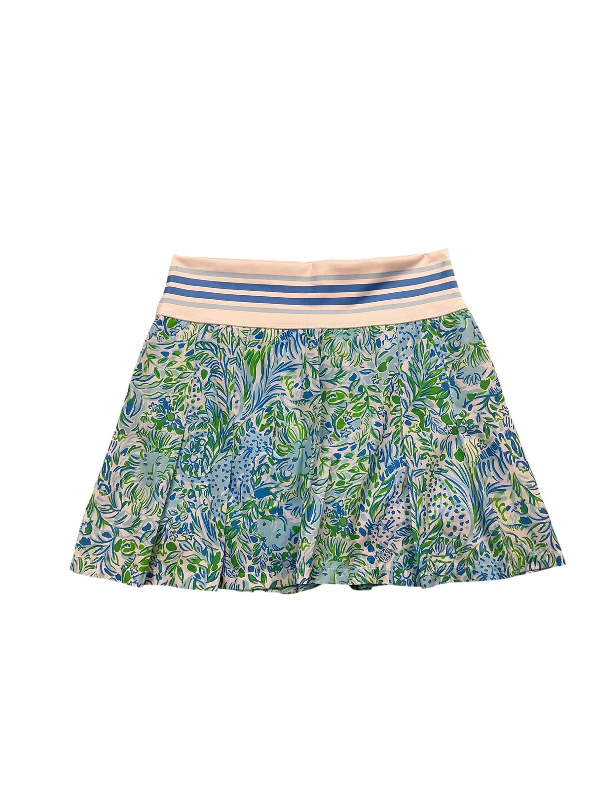 Lilly Pulitzer Luxletic Yvonne Skort Hydra Blue Dandy Lions - Size M