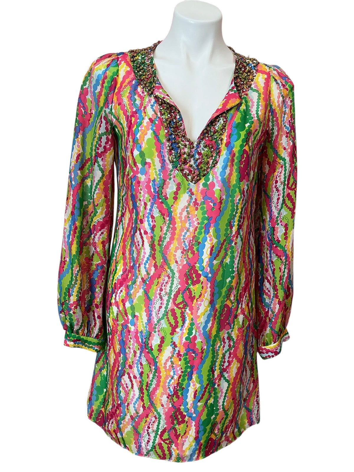 Lilly Pulitzer HTF Seamus Tunic Dress Dripping In Jewels - Size 4