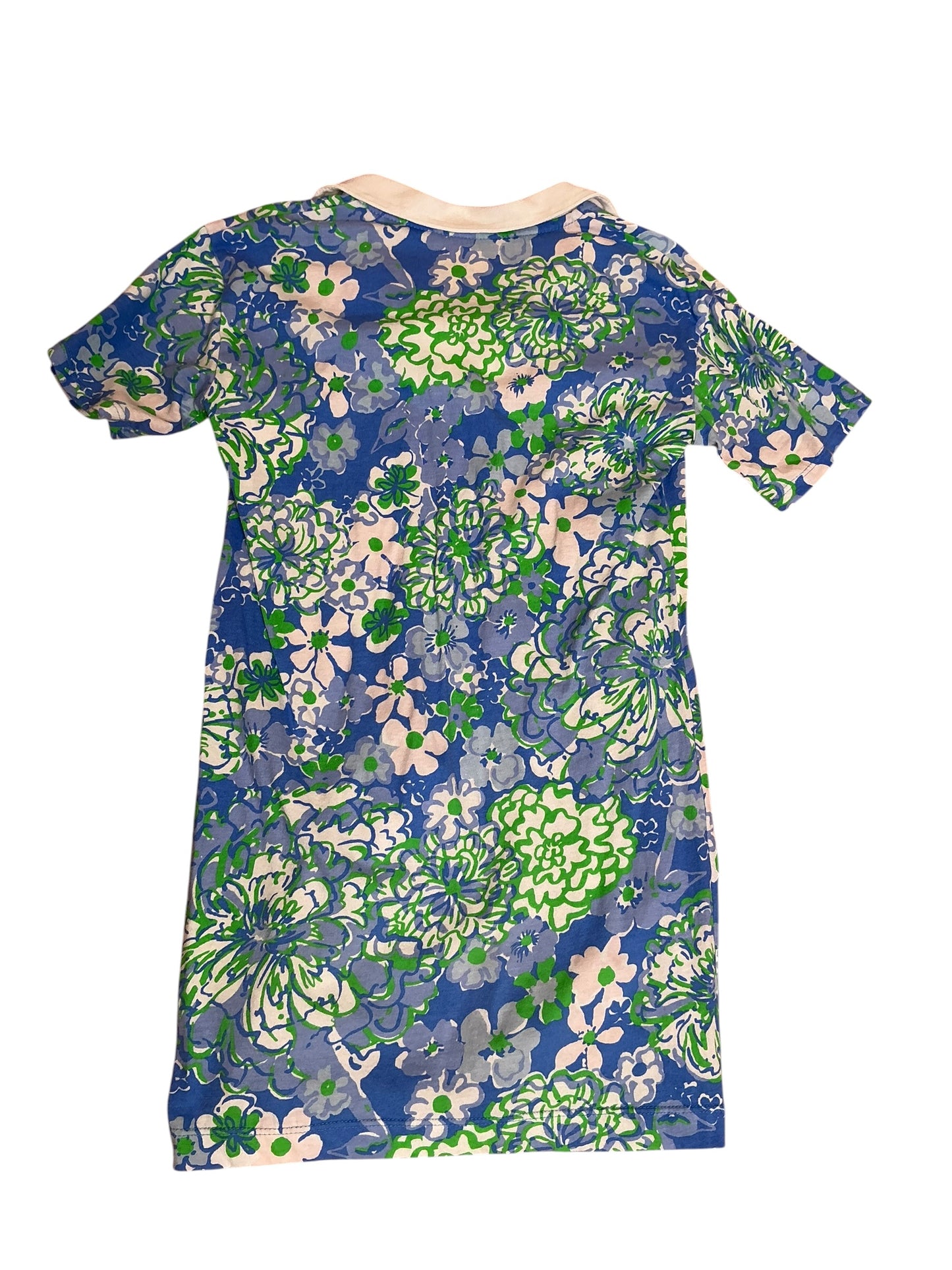 Lilly Pulitzer Girls UPF 50+ Alden Dress Sunwashed Blue Plumes In Bloom - Size M