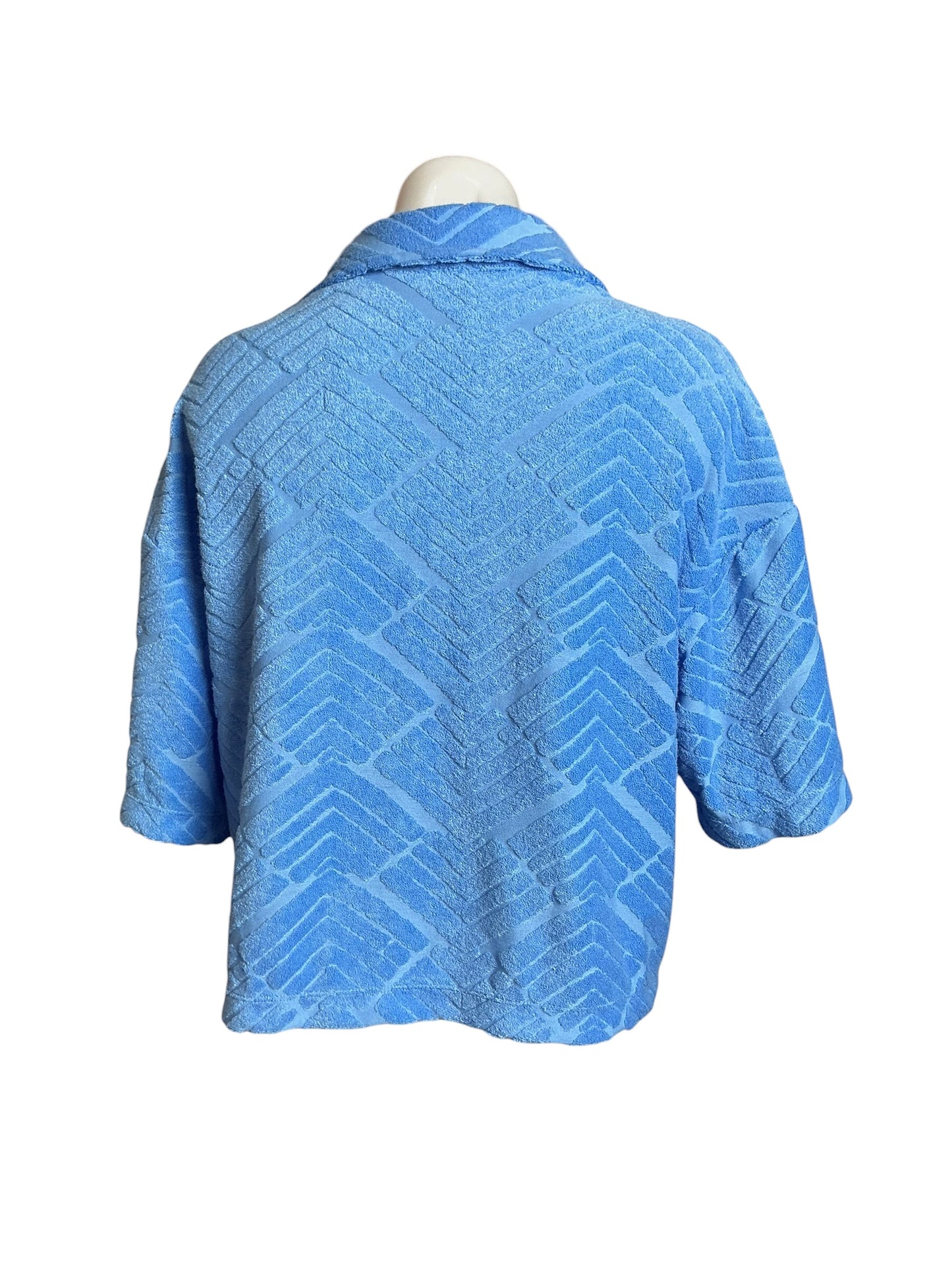 Lilly Pulitzer Belleview Short Sleeve Top Boca Blue Lilly Zig Zag - Size M