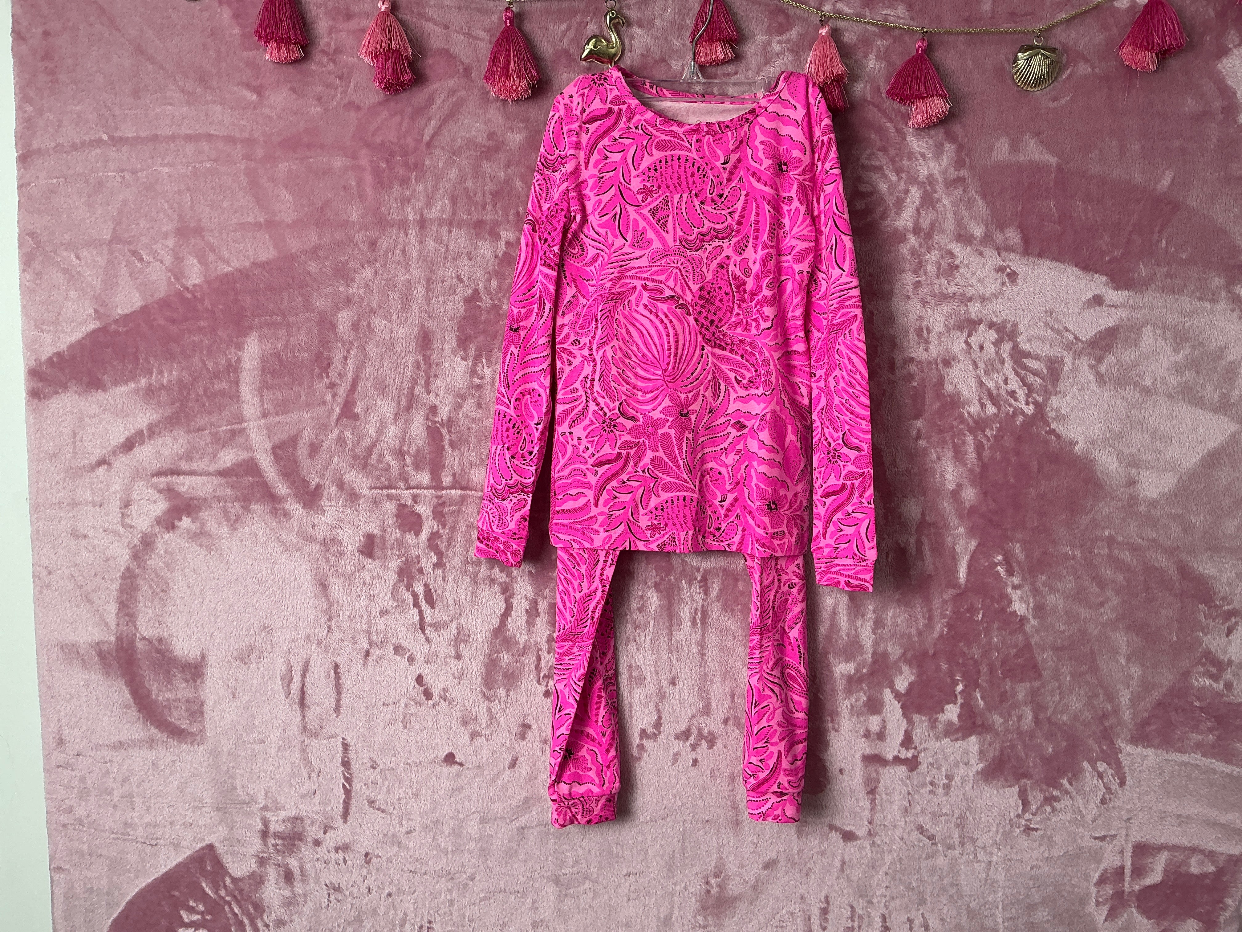 Lilly Pulitzer Kids Pajamas NWT - Sammy PJ Set - Cerise Pink - Pinkie Promises - Size 6