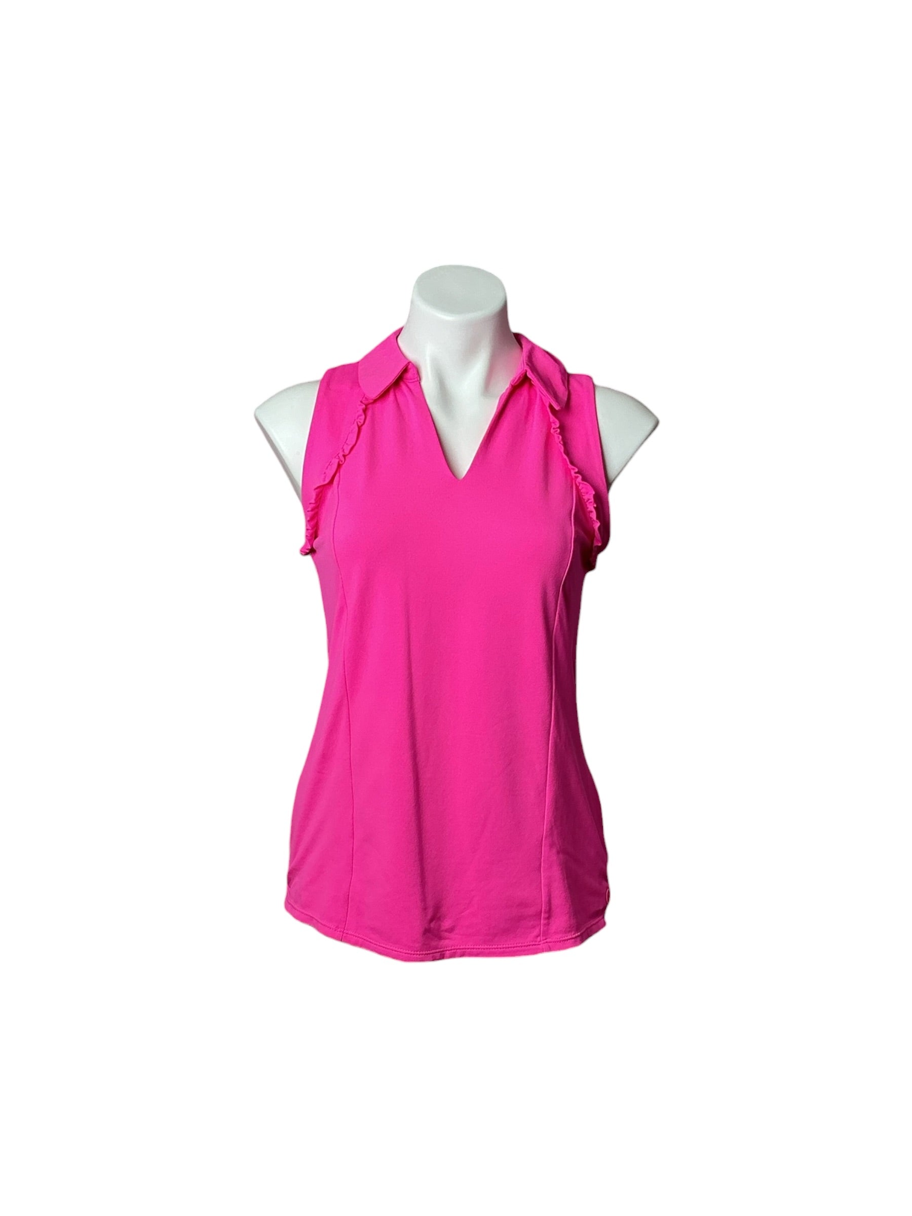 Lilly Pulitzer Luxletic Martina Sleeveless Polo Top Pink - Size S