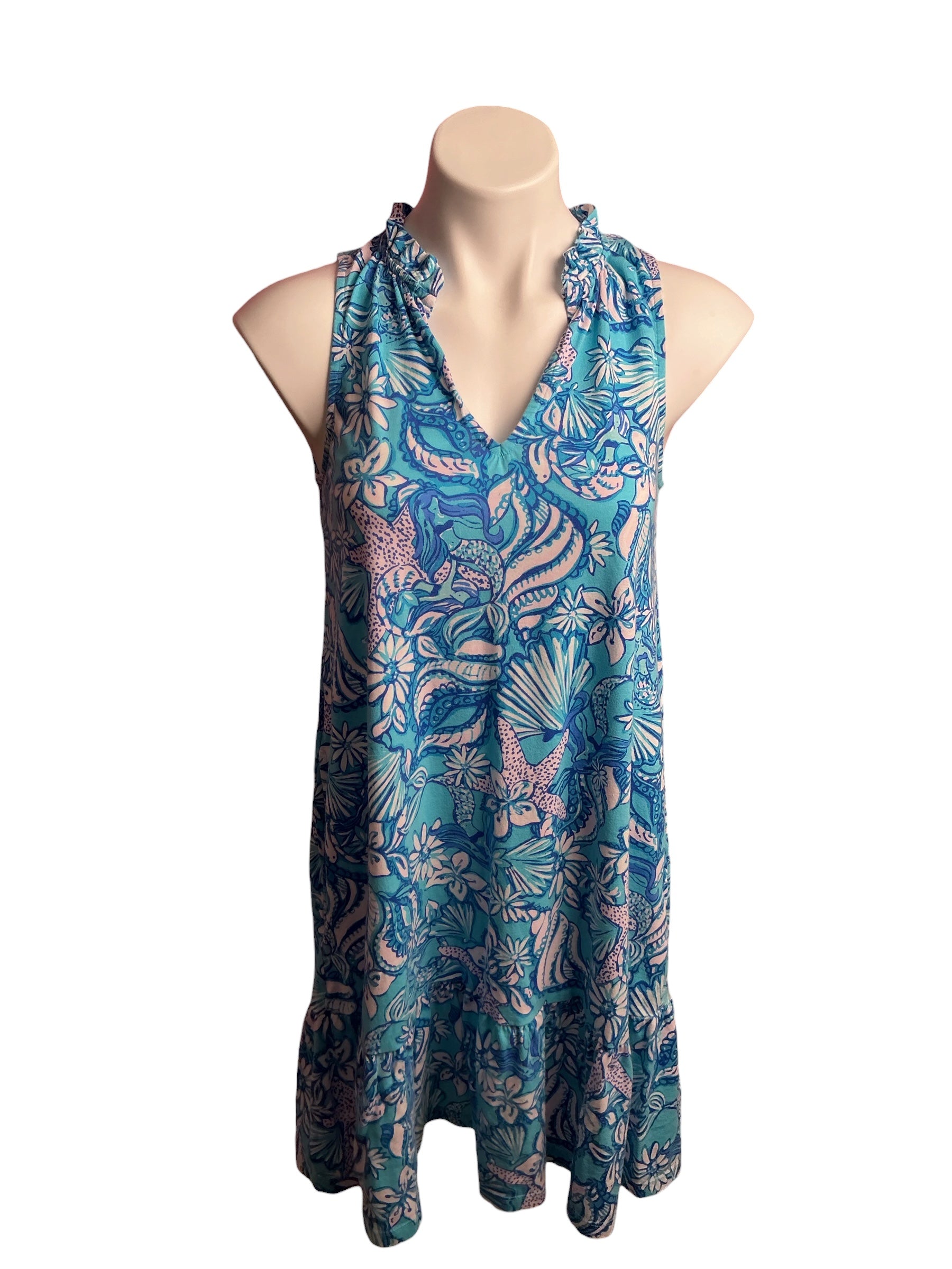 Lilly Pulitzer- Malone Swing Dress Amalfi Blue Sound The Sirens Size S