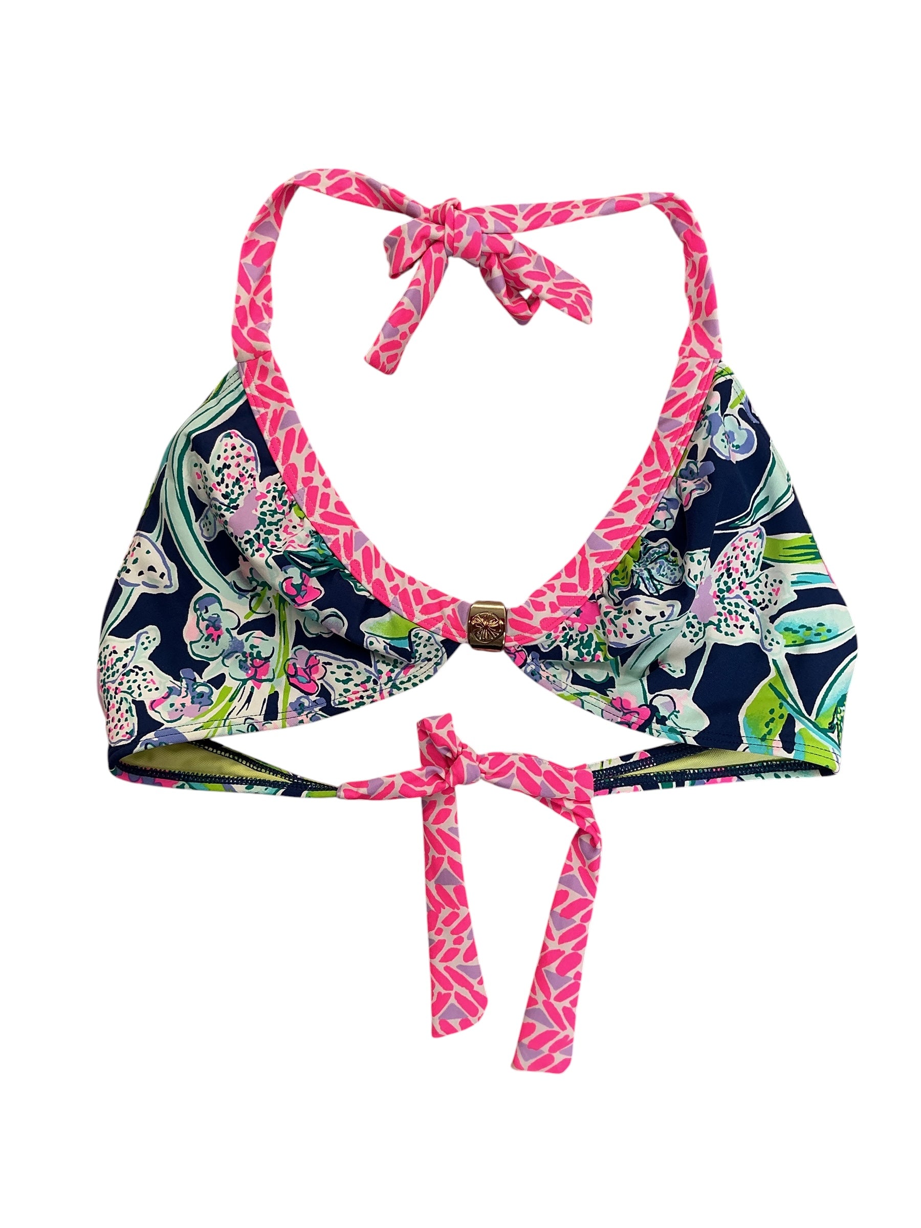 Lilly Pulitzer Noa Triangle Bikini Top Sway This Way - Size 10