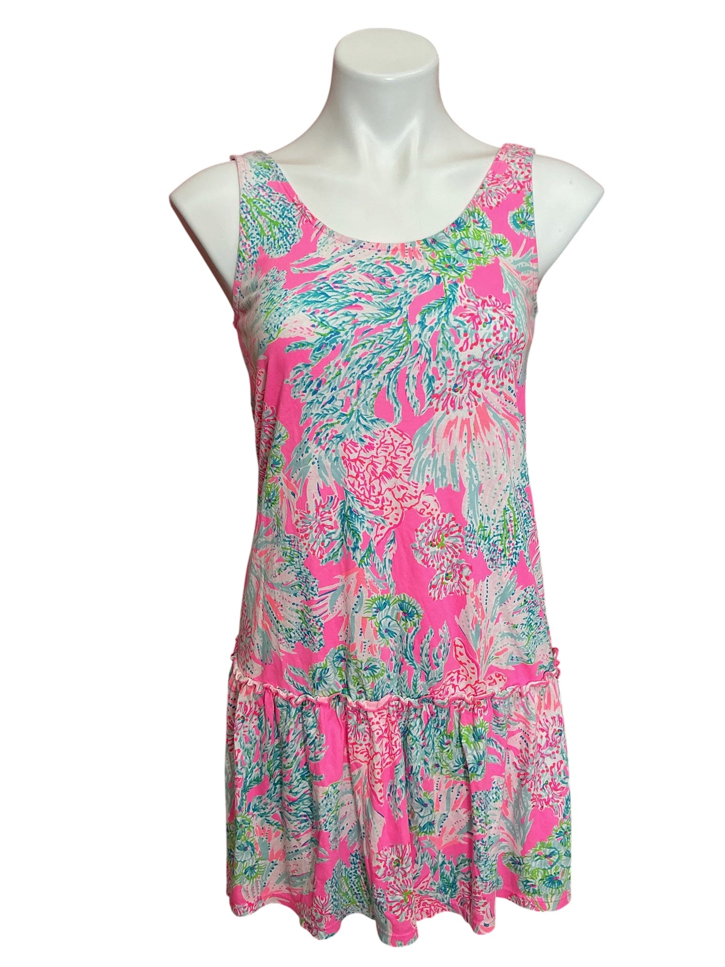 Lilly Pulitzer Skyelar Tank Dress Prosecco Pink Seaing Things - Size XXS