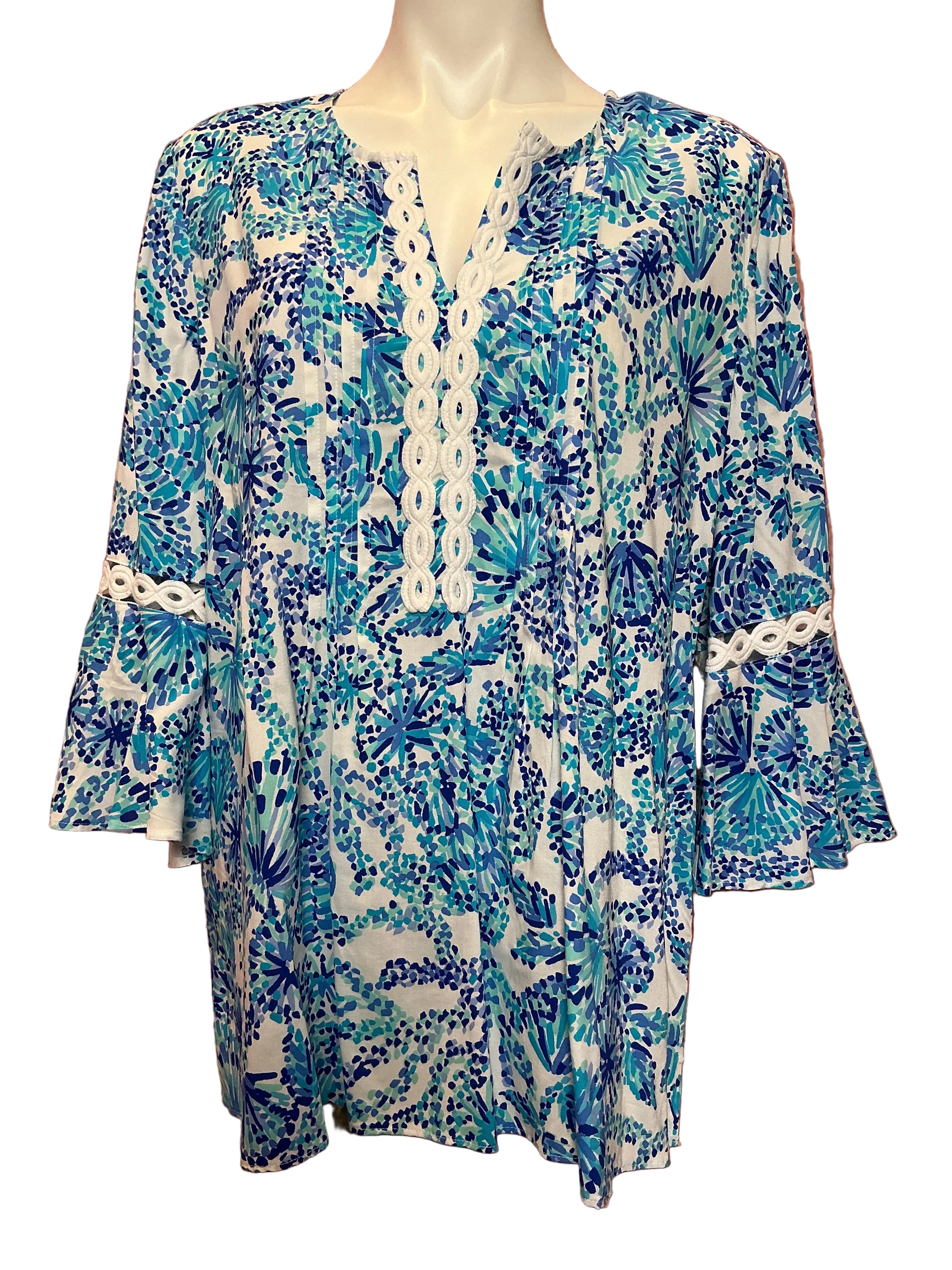 Lilly Pulitzer NWT Hollie Tunic Turquoise Oasis Shell Me You Love Me - Size XL