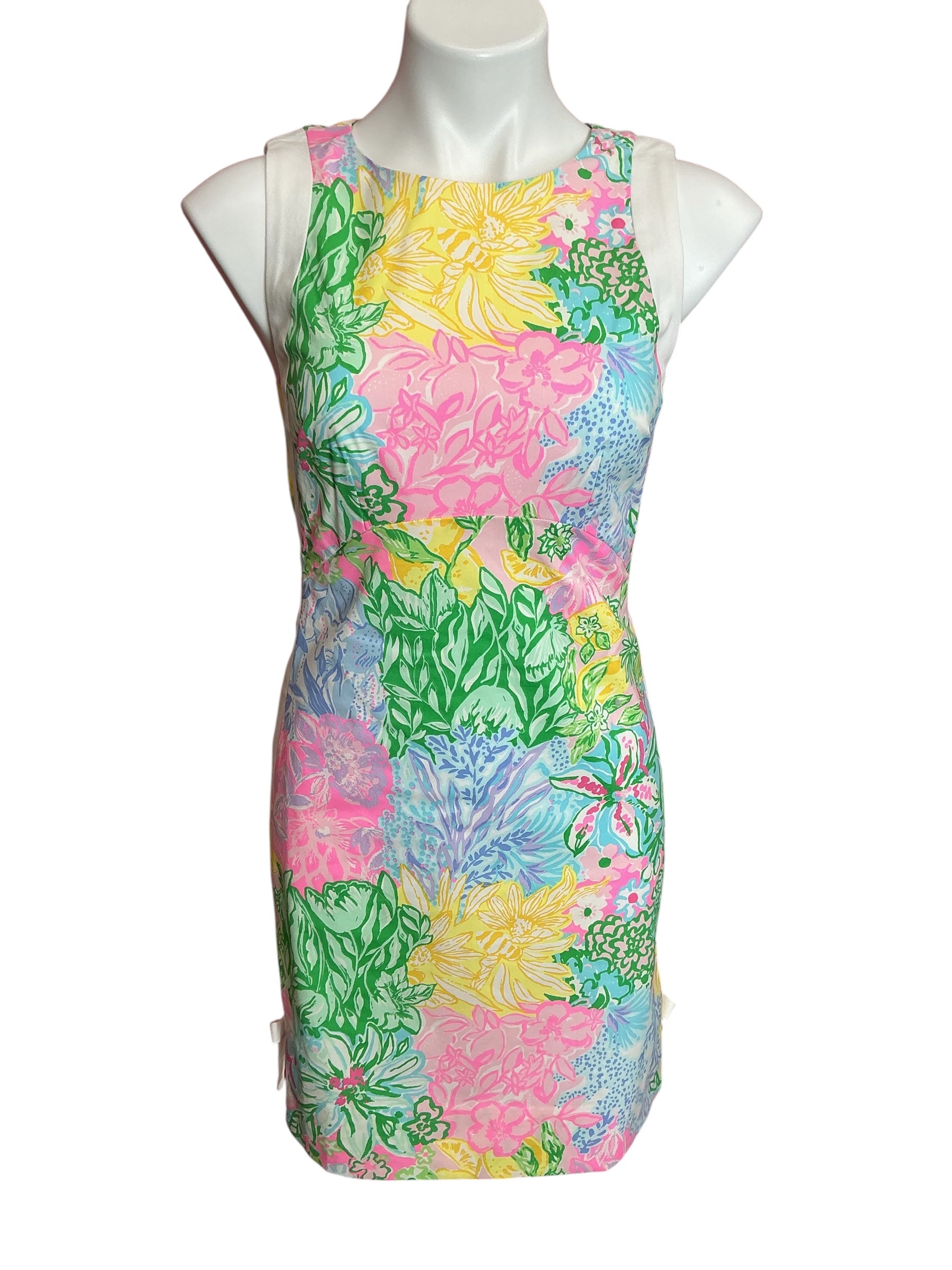 Lilly Pulitzer Beckler Stretch Shift Dress Bright Delight Patch - Size 0