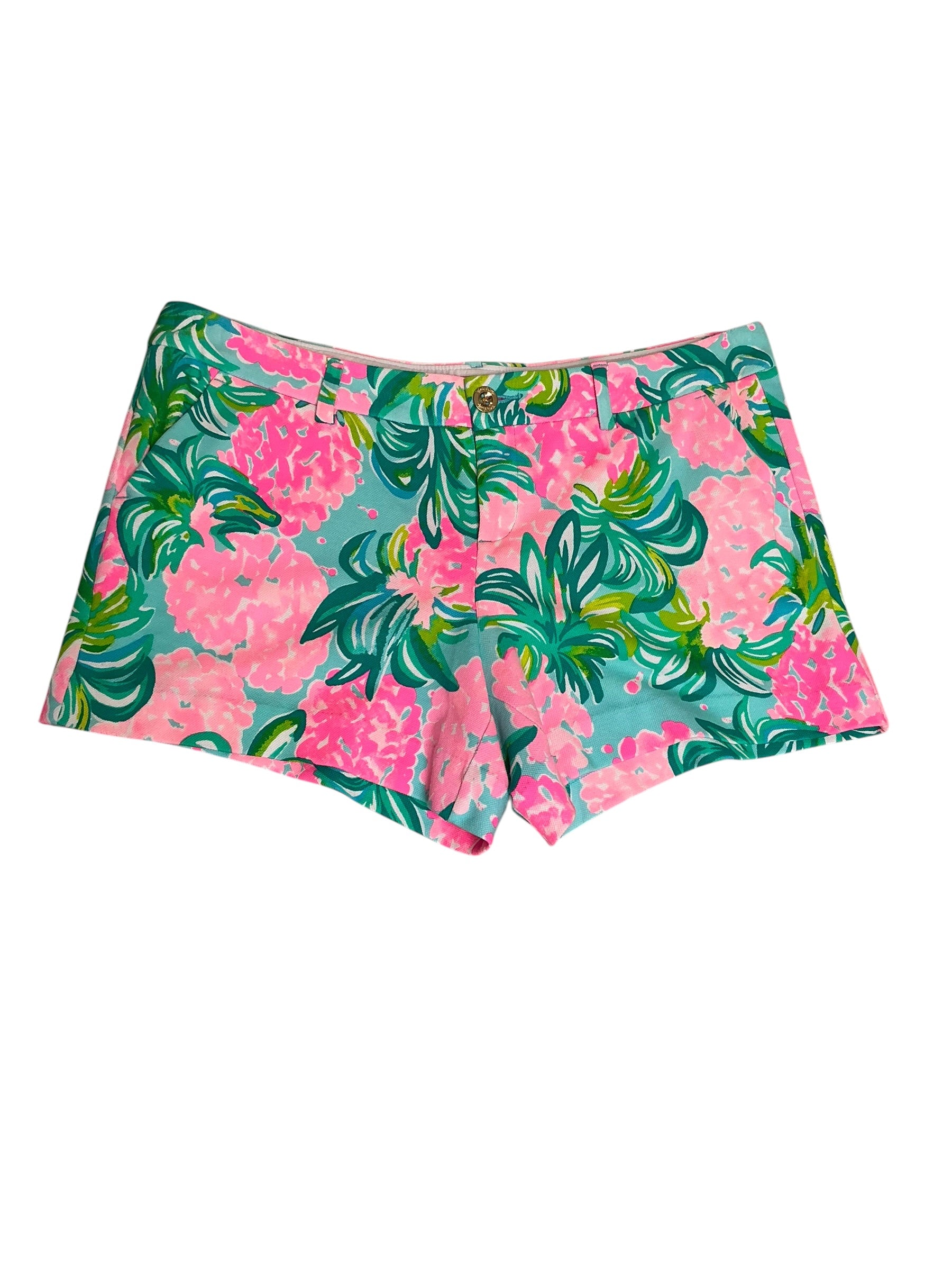 Lilly Pulitzer NWT Callahan Knit Short Blue Ibiza Pineapple Shake - Size 14
